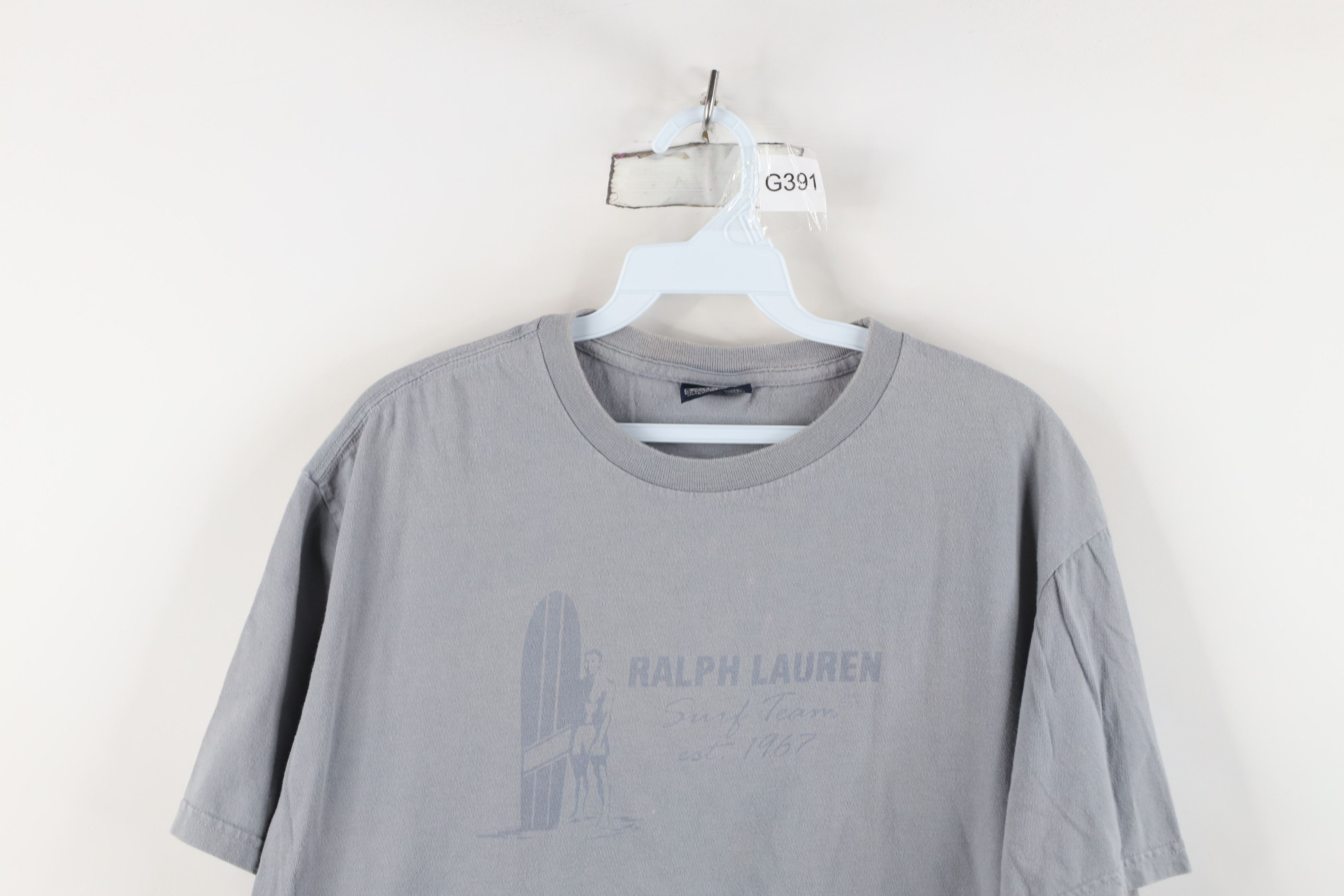 Ralph Lauren Vintage 90s Ralph Lauren Surf Surfing T-Shirt Steel Blue Size US M / EU 48-50 / 2 - 2 Thumbnail