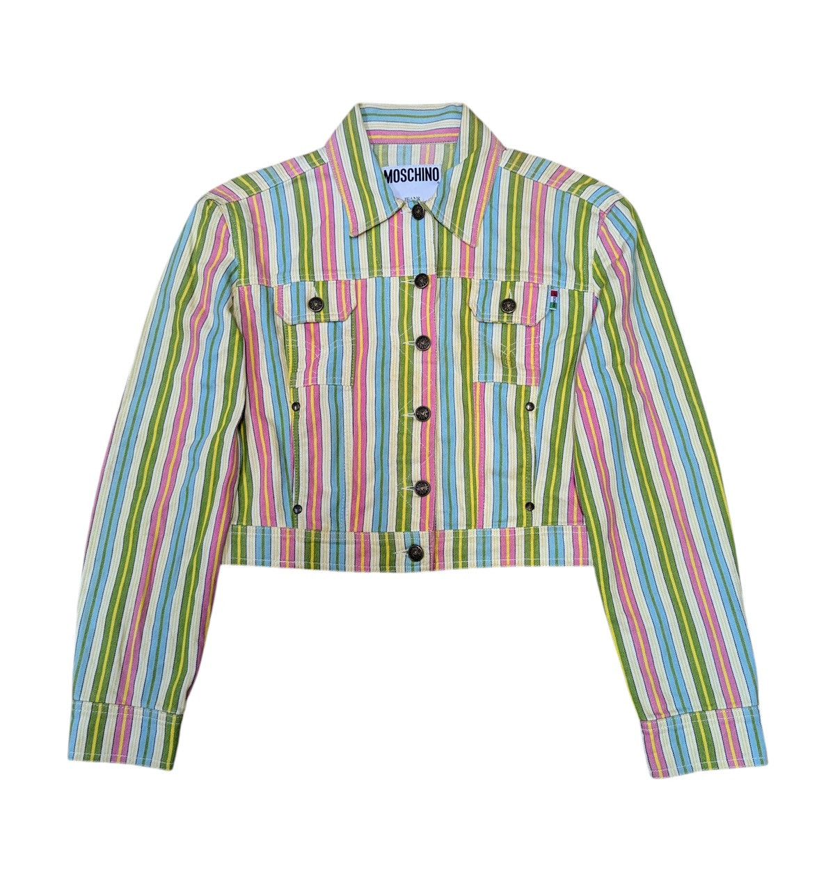 Moschino Moschino Multicolor Stripe Denim Jacket Size M / US 6-8 / IT 42-44 - 1 Thumbnail