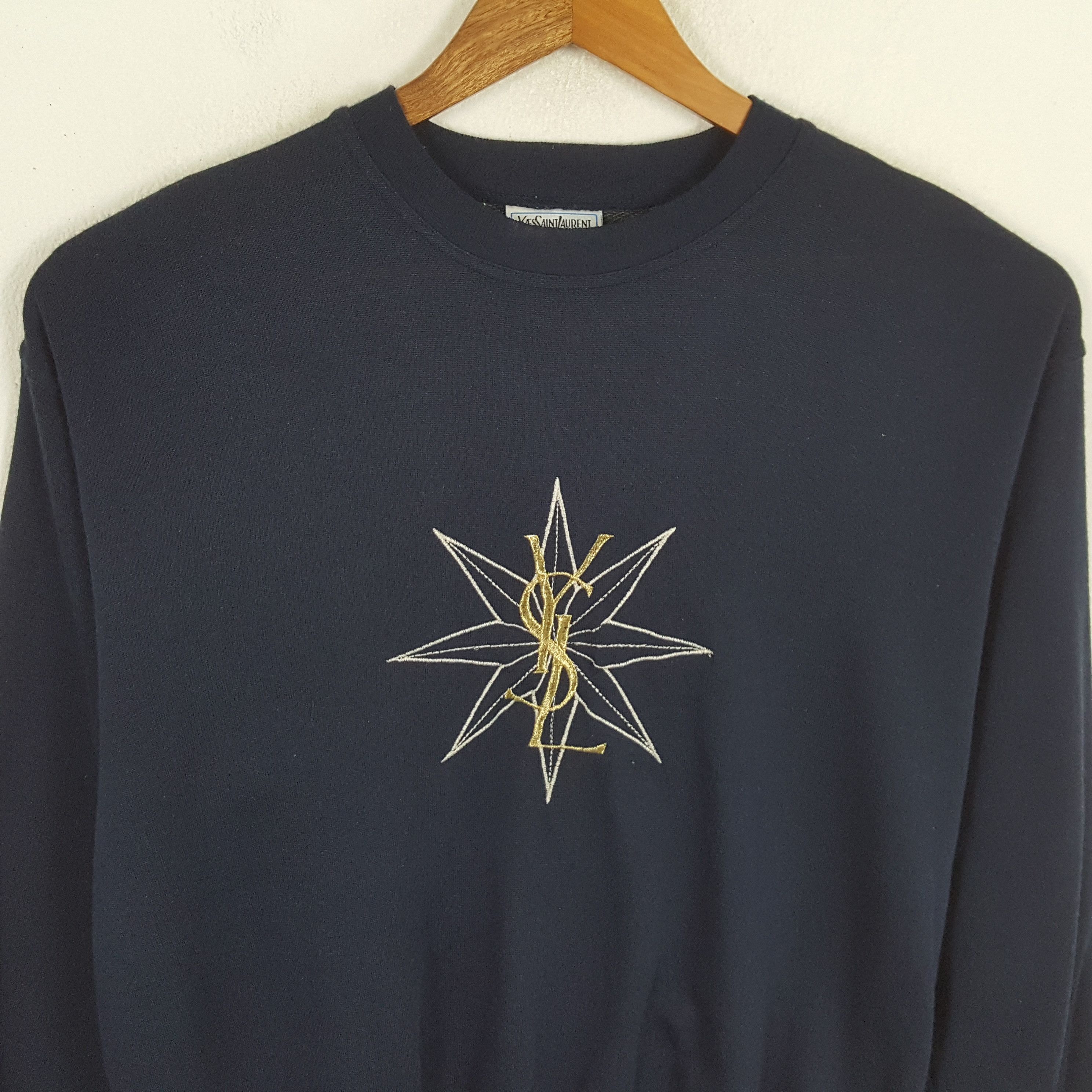 Vintage × Yves Saint Laurent Vintage YVES SAINT LAURENT Italian Fashion Brand Sweatshirt Size US L / EU 52-54 / 3 - 2 Thumbnail
