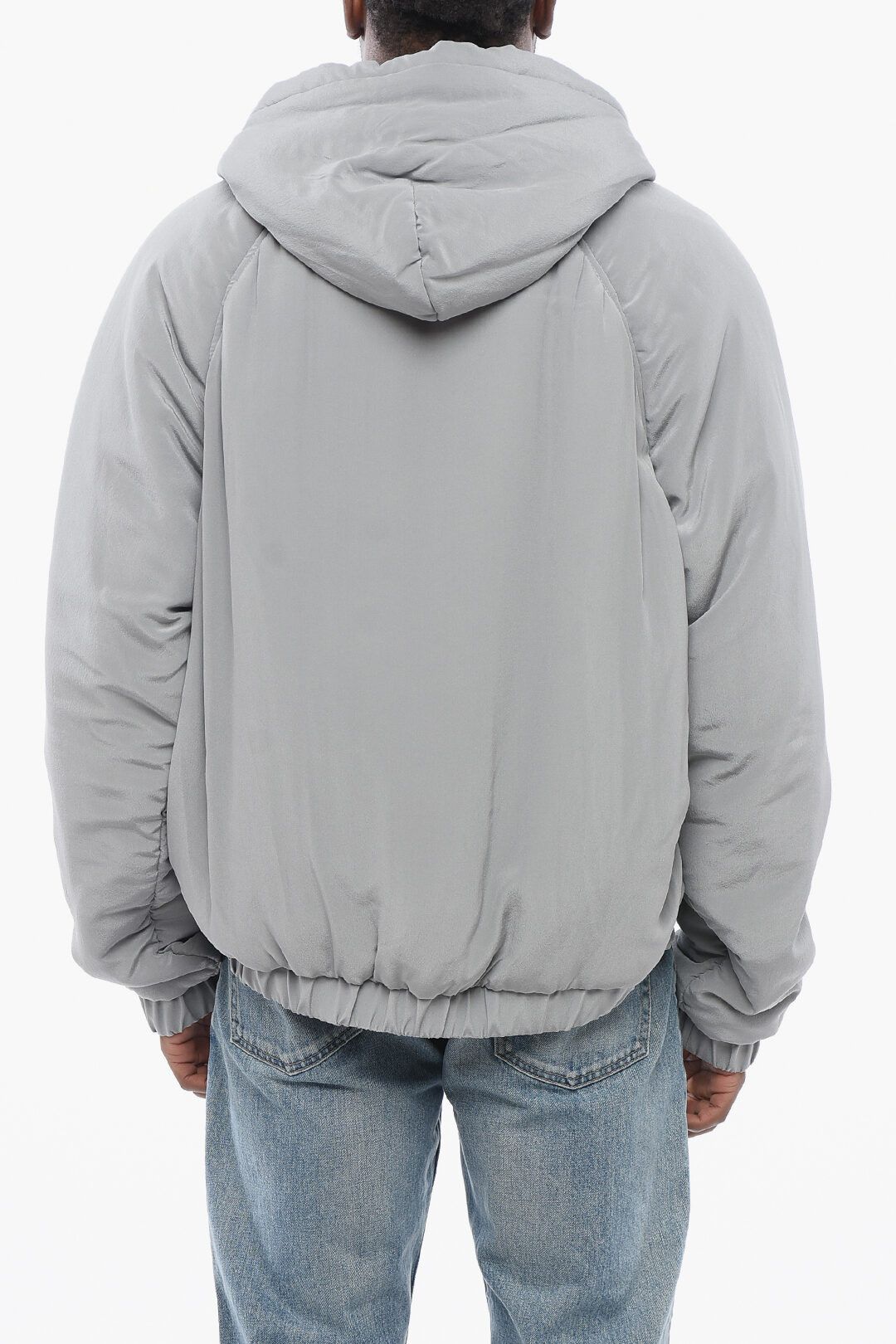 Dolce & Gabbana og1mm0825 Padded Silk Hoodie in Grey Size US M / EU 48-50 / 2 - 2 Thumbnail