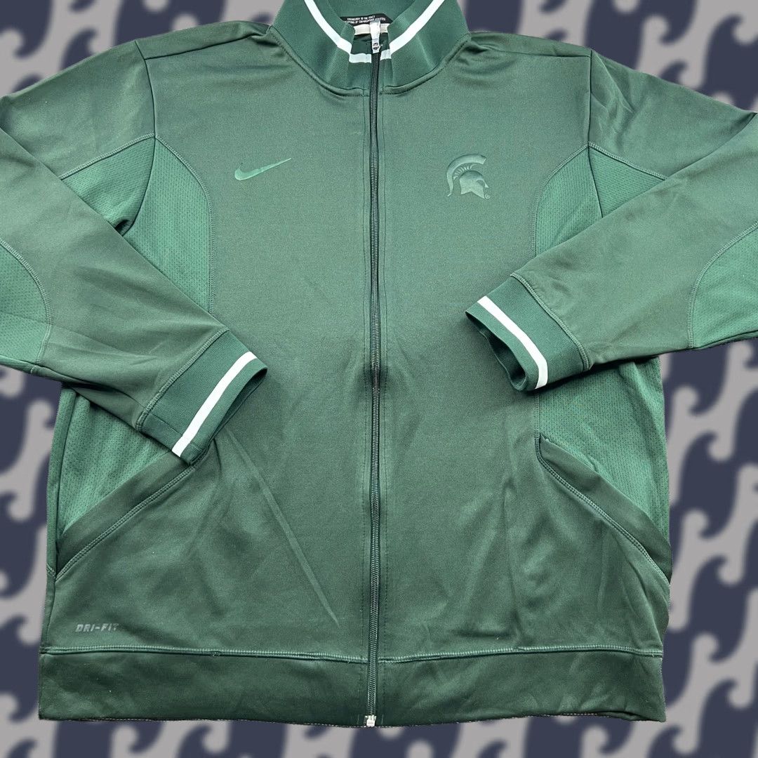 Nike Nike Michigan State Spartans Jacket Mens XL Football Green Full Zip Track Nike Shirt Size US XL / EU 56 / 4 - 1 Thumbnail