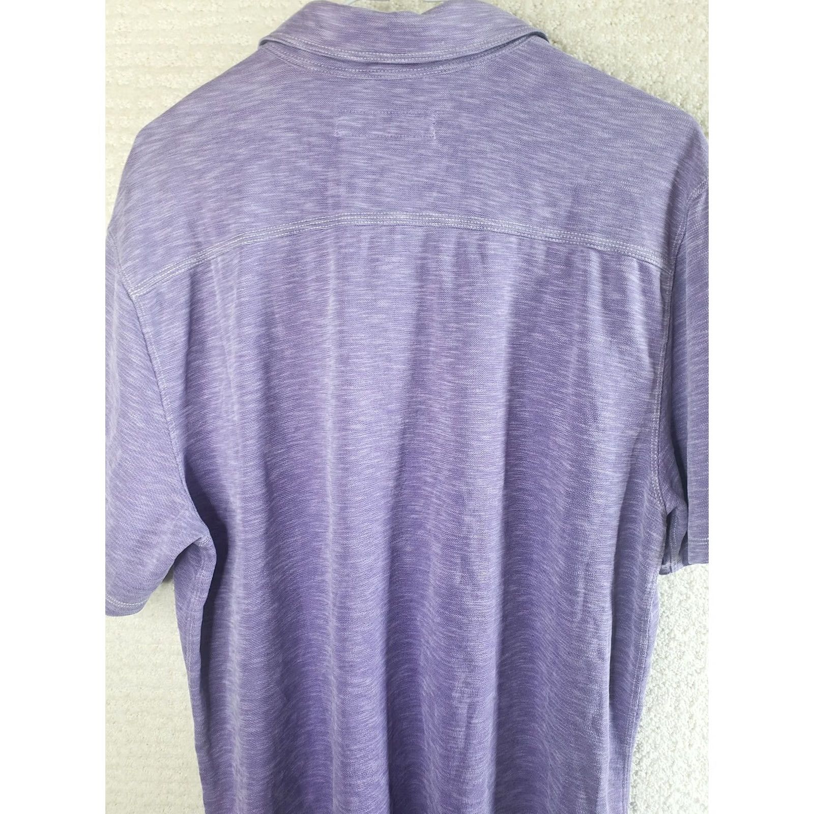 Tommy Bahama VINTAGE Tommy Bahama Mens L Purple Polo Golf Short Sleeve Shirt 70% Tencel 30% Polyester Size US L / EU 52-54 / 3 - 7 Thumbnail