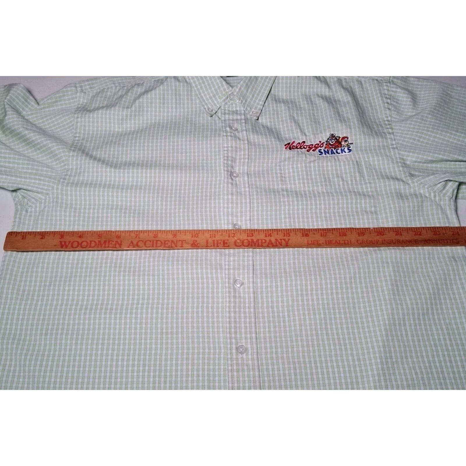 Port Authority Kelloggs Snacks Shirt L Button-Down Long Sleeve Green Plaid Tony The Tiger Size US L / EU 52-54 / 3 - 6 Thumbnail