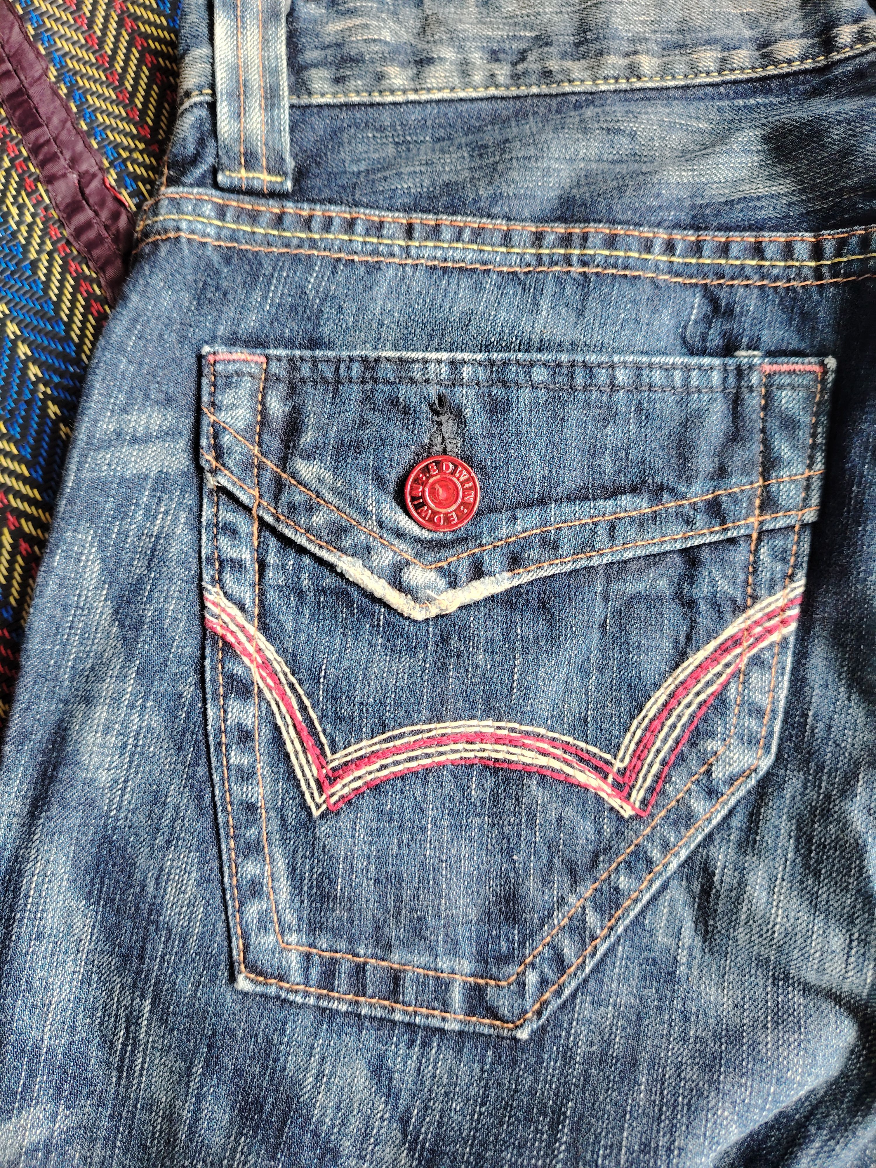 Edwin 💥FLARE💥VINTAGE EDWIN 503 BLUE TRIP DISTRESSED DENIM Size US 32 / EU 48 - 13 Thumbnail