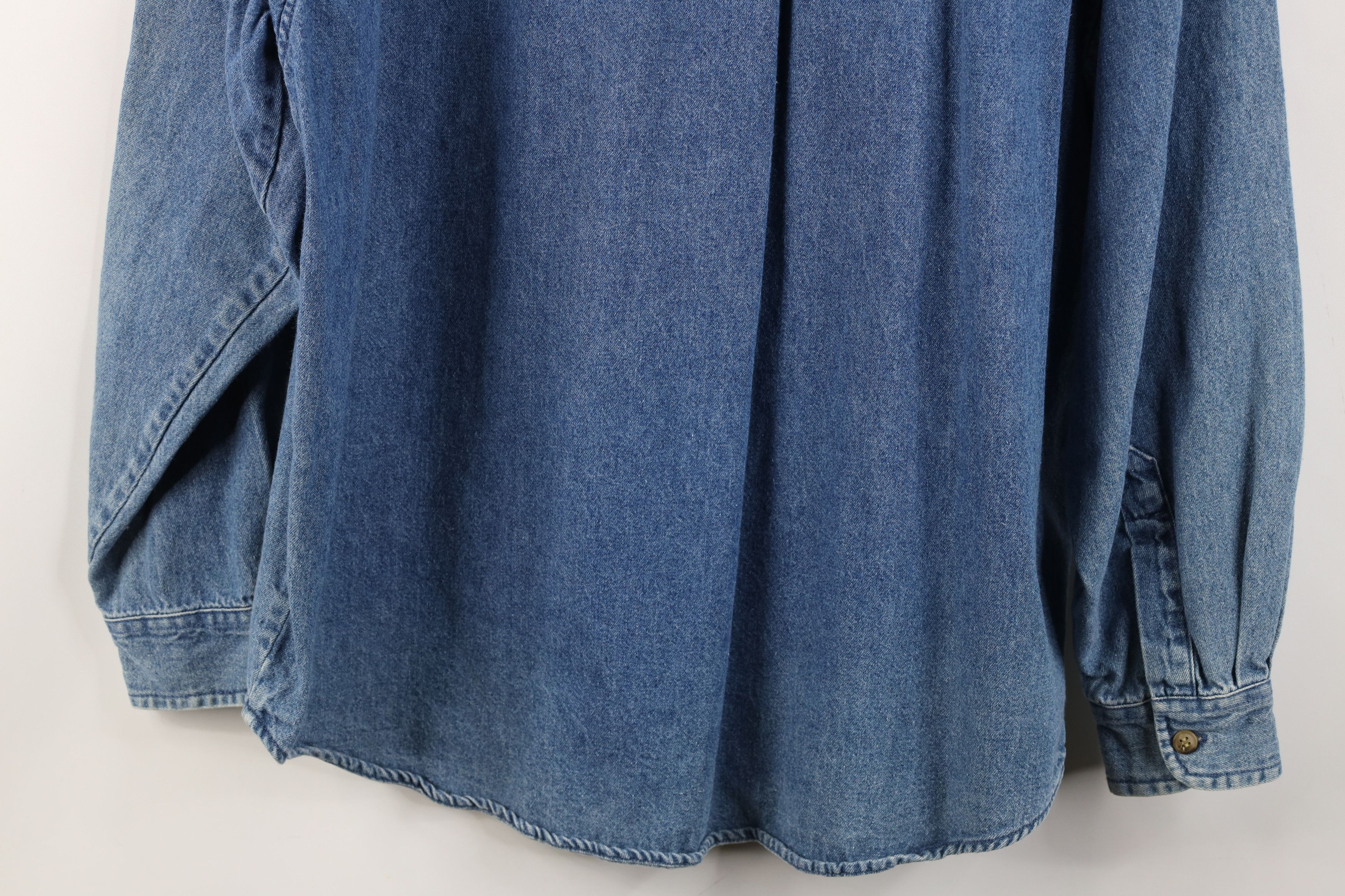 Vintage Vintage 90s Streetwear Collared Denim Button Down Shirt Size L / US 10 / IT 46 - 13 Thumbnail