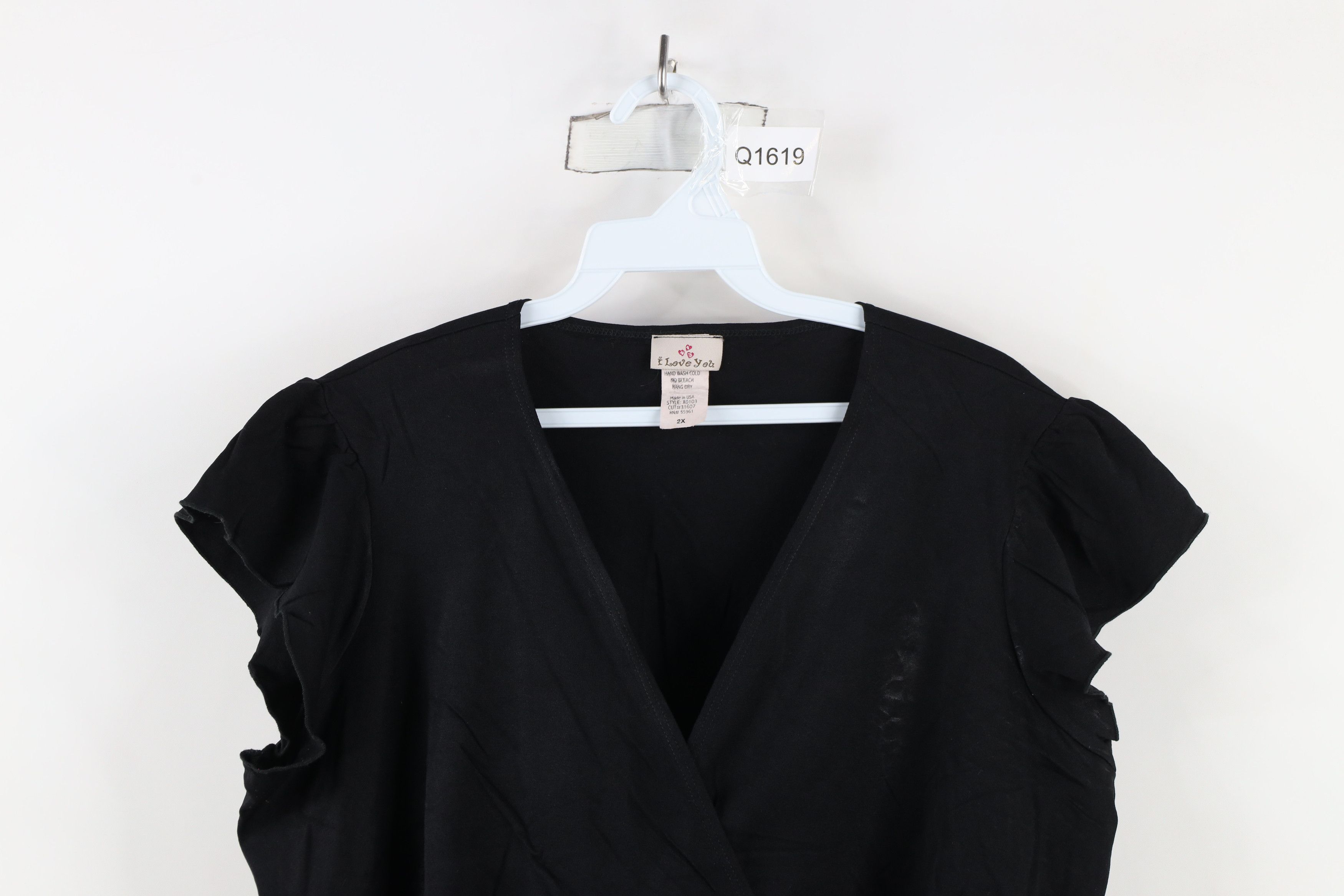 Vintage Vintage 90s Y2K Babydoll Bella Blouse Top Shirt Black USA Size XXL / US 16-18 / IT 52-54 - 2 Thumbnail