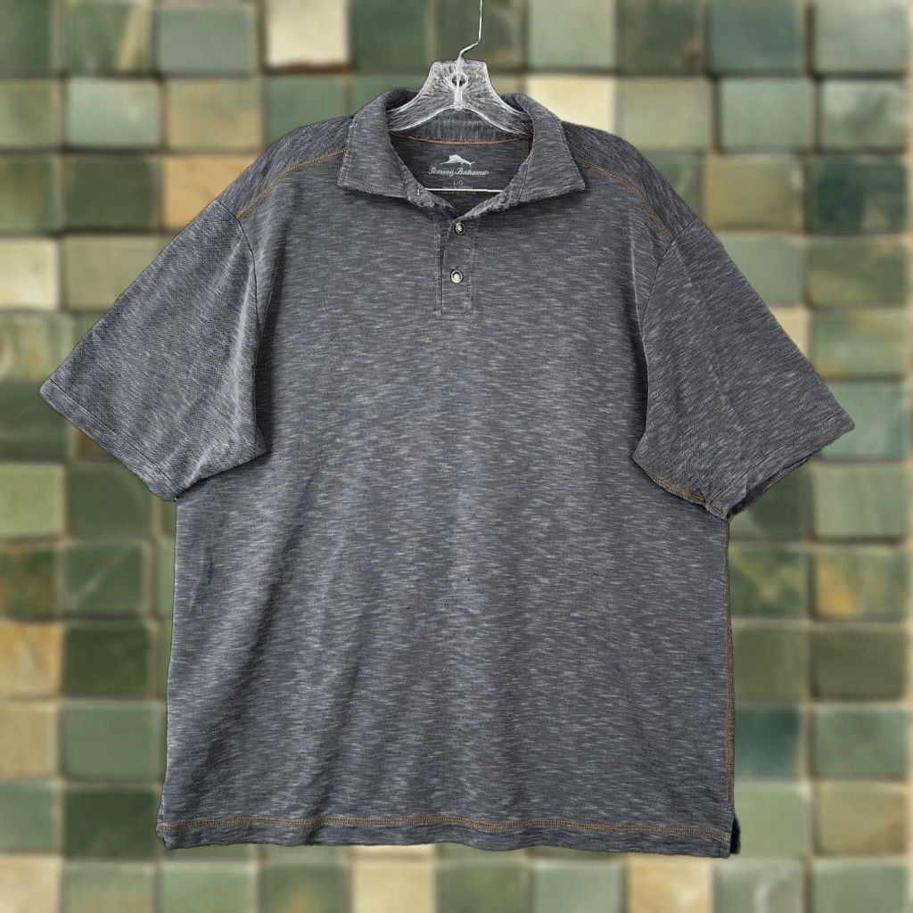 Tommy Bahama Tommy Bahama Polo Shirt Mens Gray Heather Short Sleeve Size L Regular Collar Size US L / EU 52-54 / 3 - 1 Thumbnail