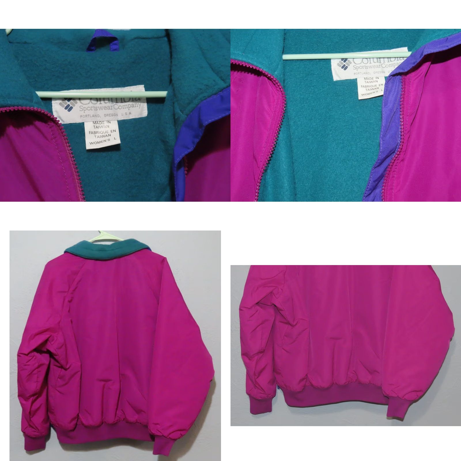 Vintage VINTAGE Columbia Jacket Purple/Teal Bomber Insulated Nylon Zip Short Women's L 90s Theme Size L / US 10 / IT 46 - 8 Thumbnail