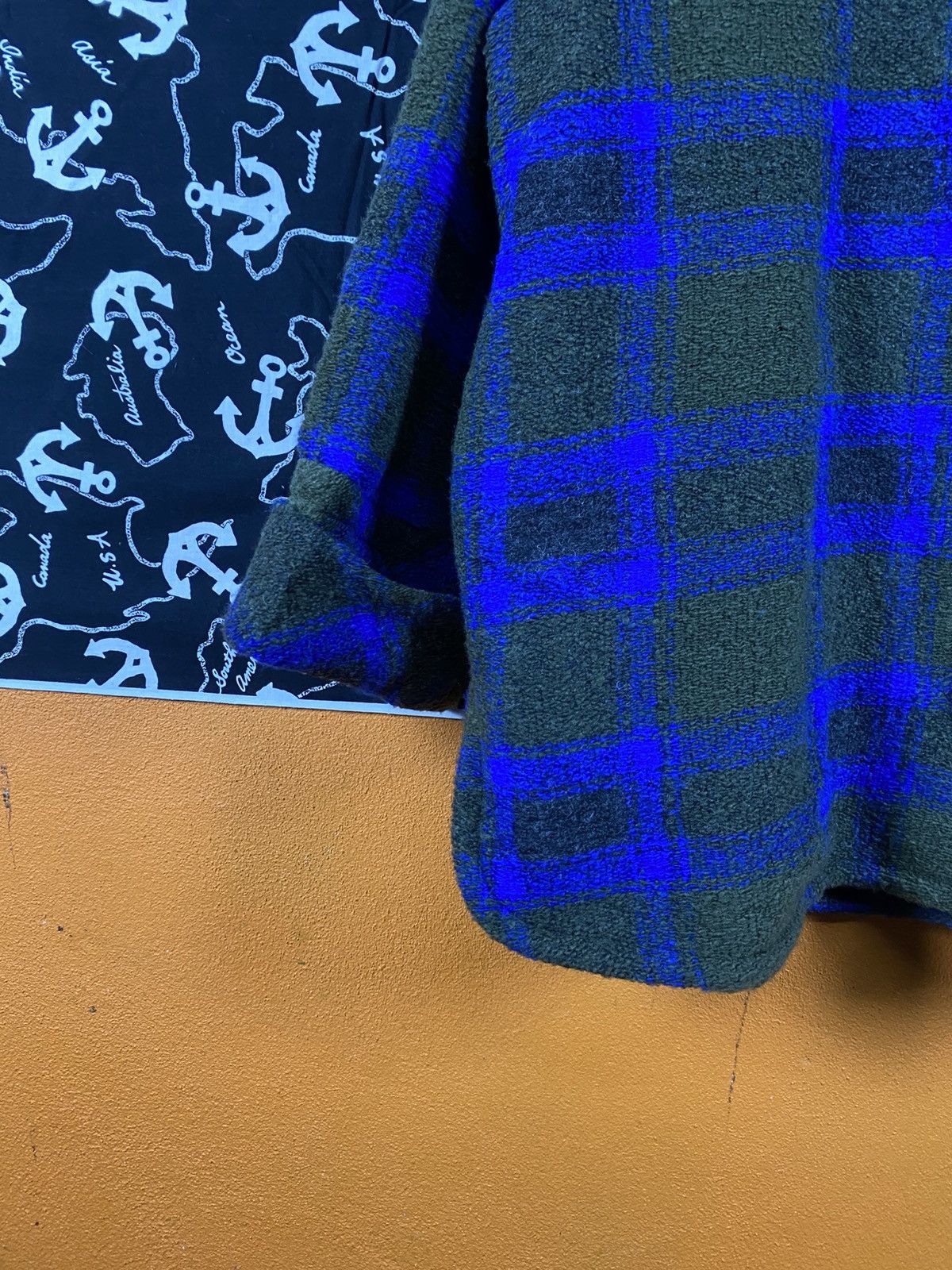 Japanese Brand Vintage Akane Japanese Plaid Cape Jacket Blue Green Check Size L / US 10 / IT 46 - 7 Thumbnail