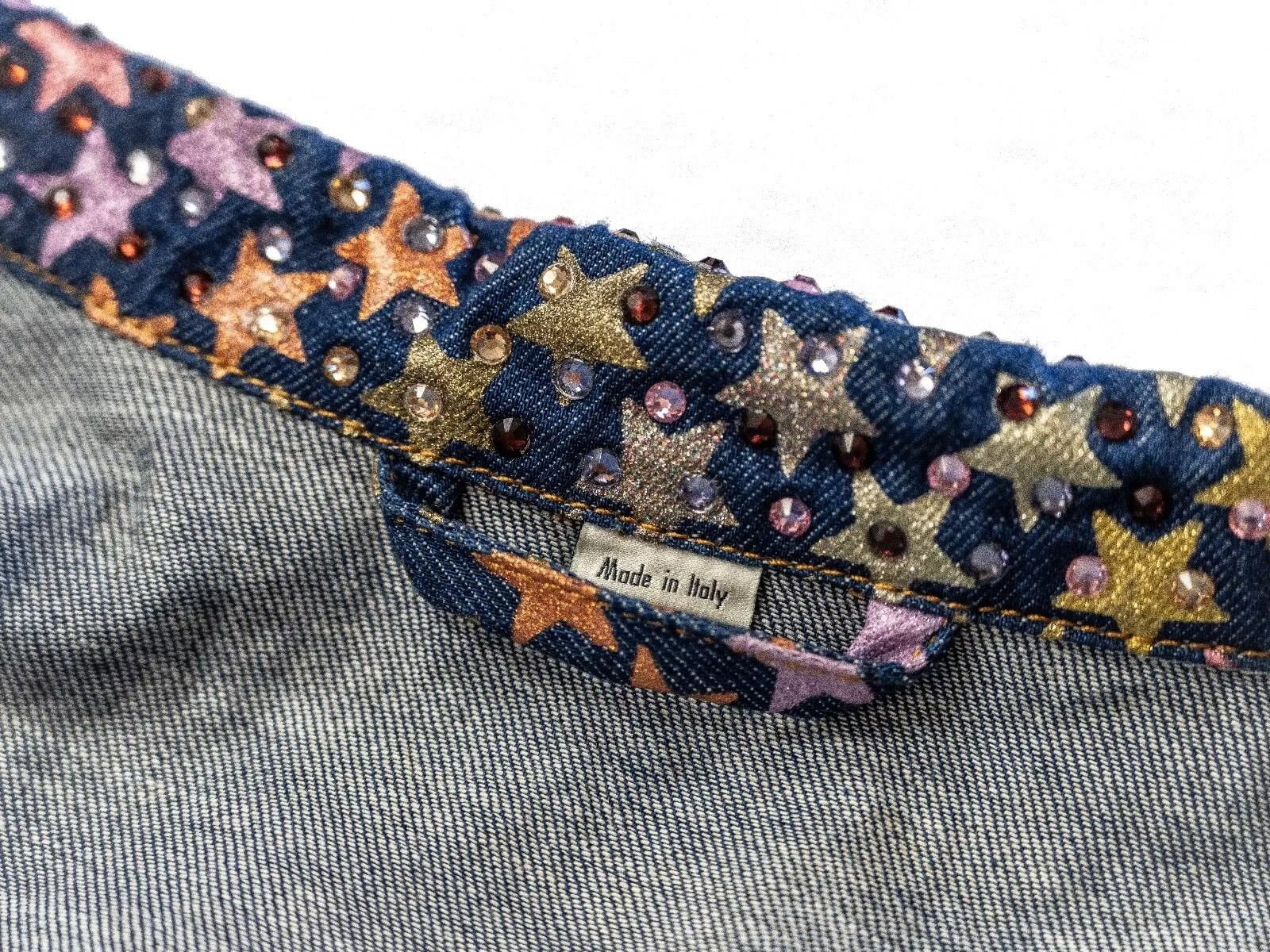 Gucci GUCCI Denim Jacket Foil Star Crystal Embellished Blue 548722 Size US S / EU 44-46 / 1 - 9 Thumbnail