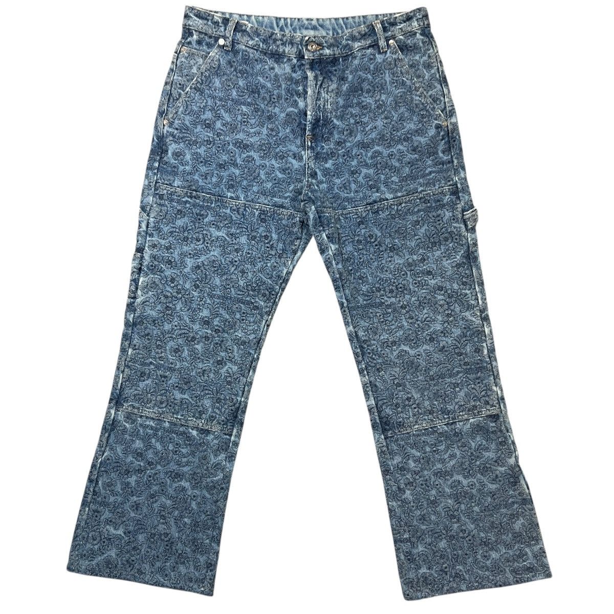 Off-White Off White 23SS Flower Embroidery Carpenter Flare Denim Blue Size US 34 / EU 50 - 1 Thumbnail