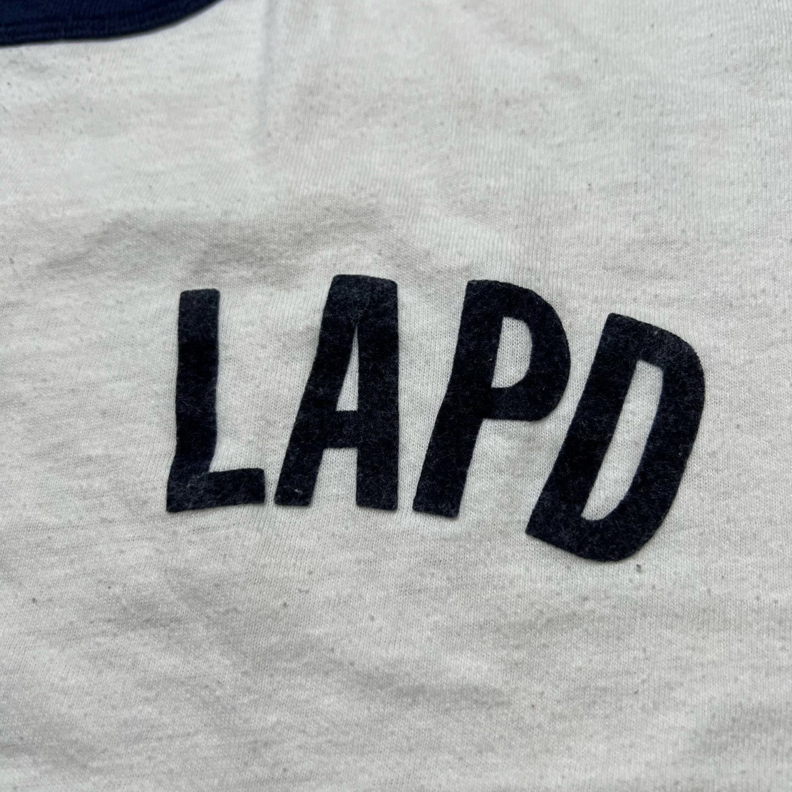 Hanes Vintage LAPD Ringer T Shirt 70s 80s Police Hanes Tee USA XL Size US XL / EU 56 / 4 - 2 Thumbnail