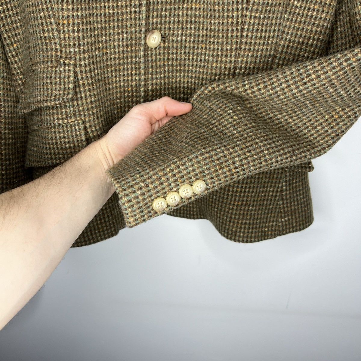 Polo Ralph Lauren × Ralph Lauren × Vintage Polo Ralph Lauren Houndstooth Tartan Tweed Wool Blazer Size M / US 6-8 / IT 42-44 - 6 Thumbnail