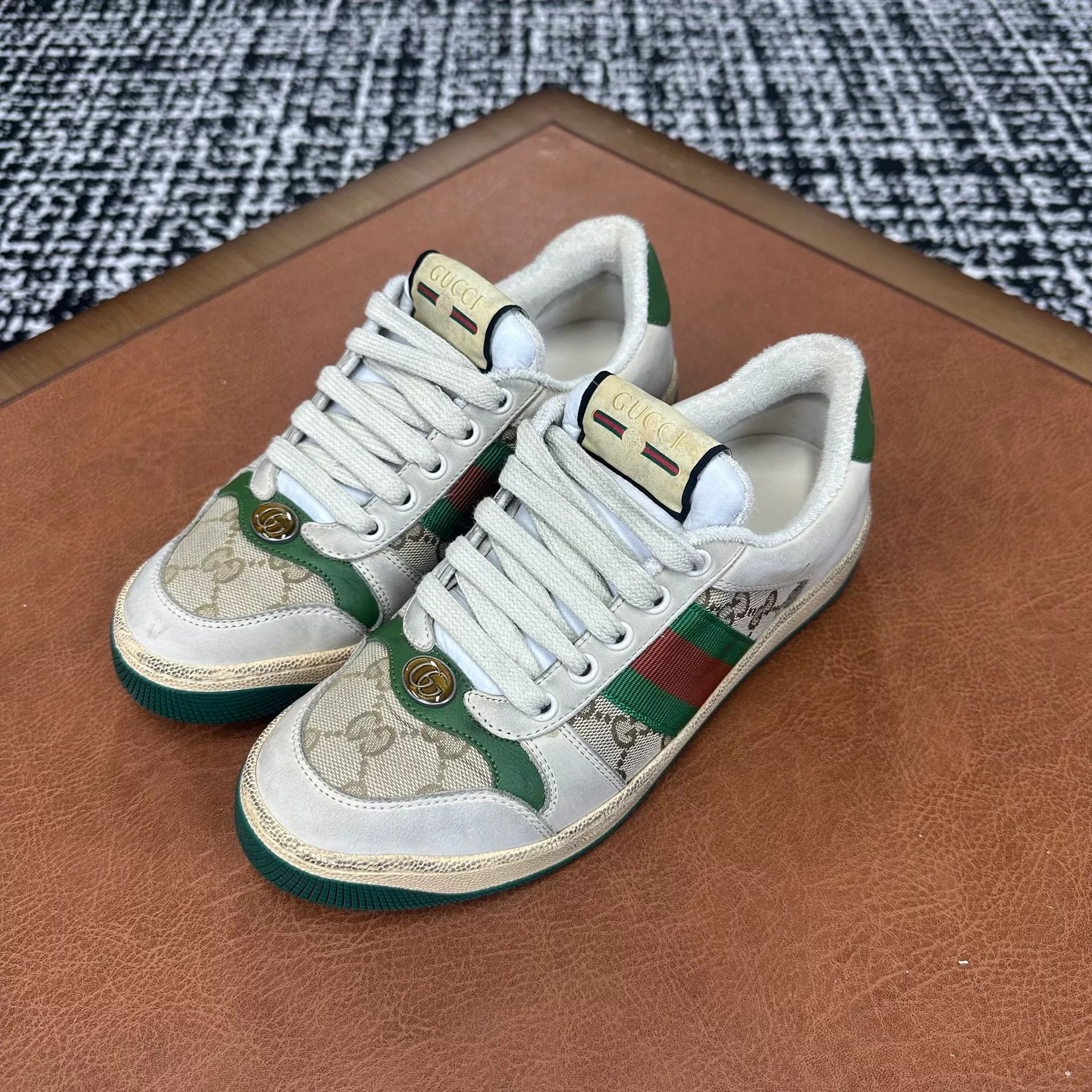 Gucci Gucci Canvas Green Lowtop Sneakers it_36-5 Women Size US 6.5 / IT 36.5 - 1 Thumbnail