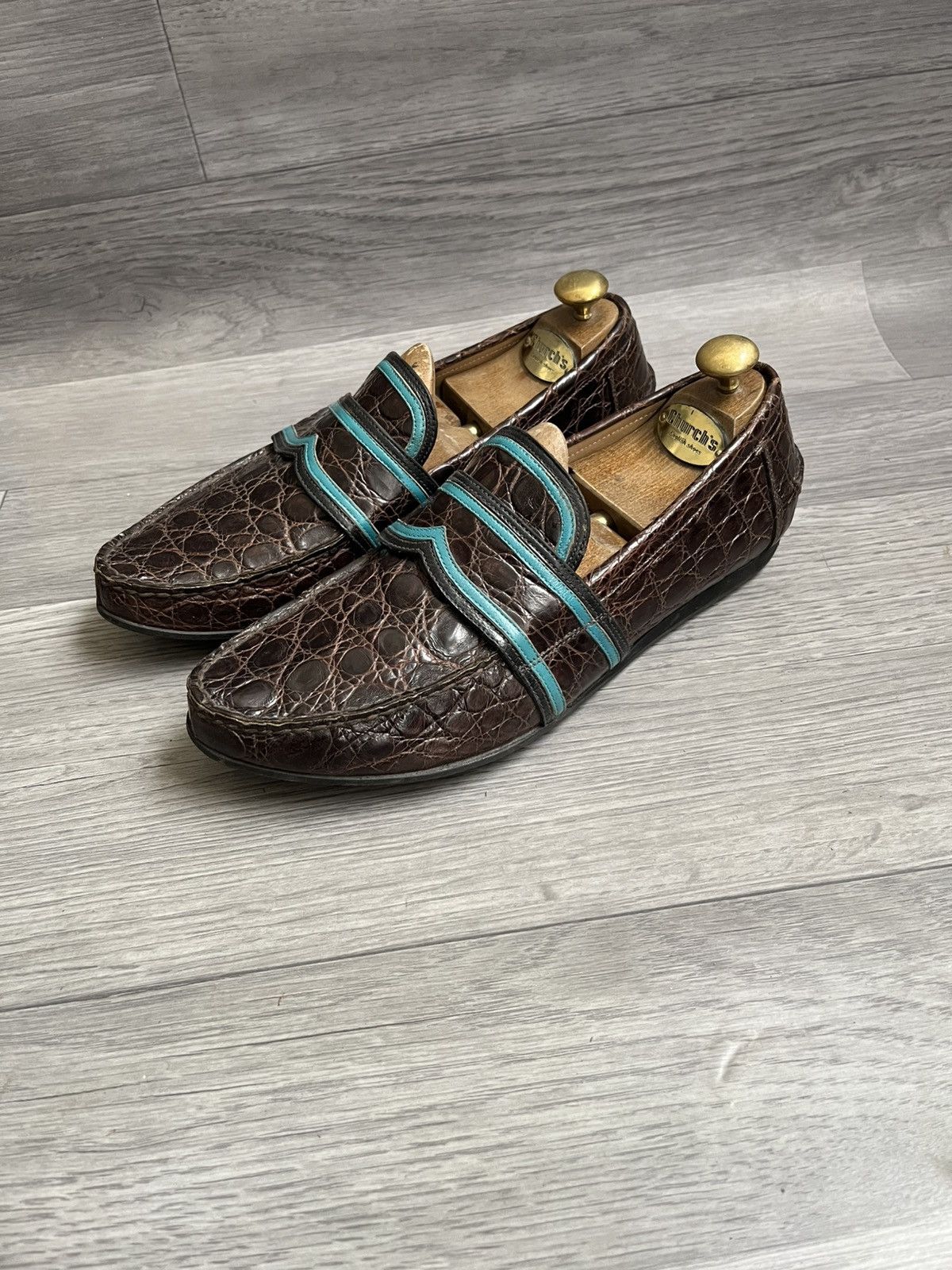 Prada Prada crocodile penny loafers sz 41 Size US 8 / EU 41 - 1 Thumbnail