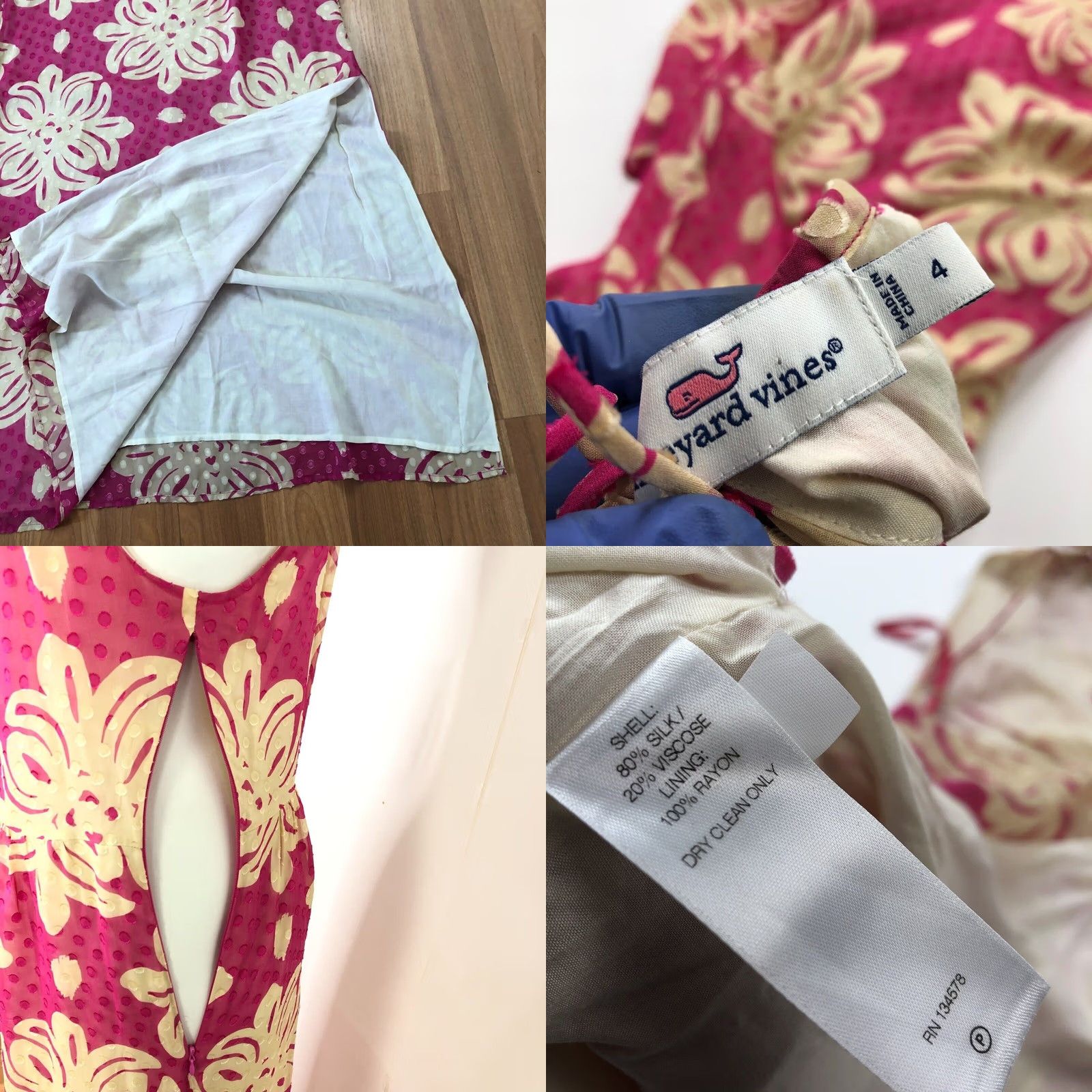 Vineyard Vines Vineyard Vines Maxi Dress Halter Pink Ivory 4 Women Sleeveless Long Silk Blend 14 Size S / US 4 / IT 40 - 11 Thumbnail