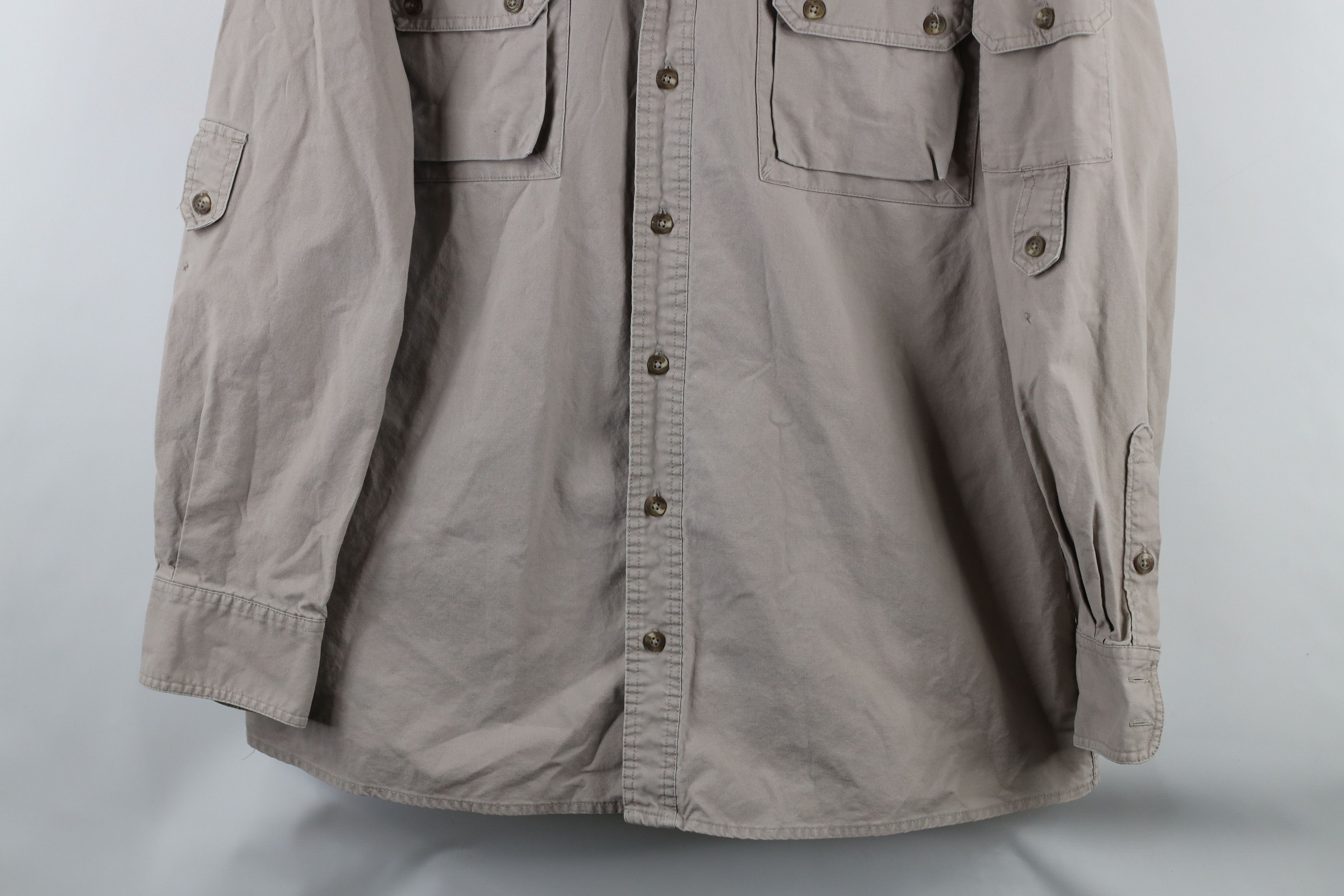 Cabelas × Vintage Vintage Cabelas Safari Hunting Bush Button Shirt Beige Size US L / EU 52-54 / 3 - 3 Thumbnail