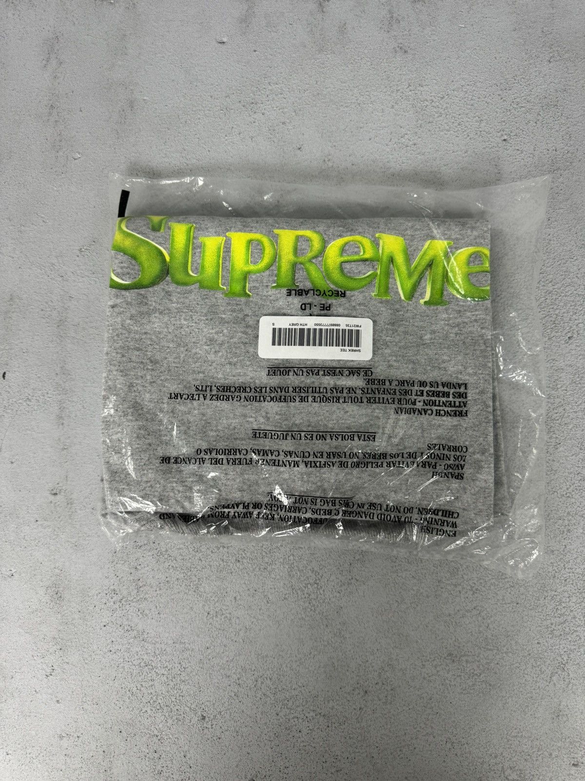 Supreme Supreme FW21 Shrek Tee - Grey Small Size US S / EU 44-46 / 1 - 2 Thumbnail