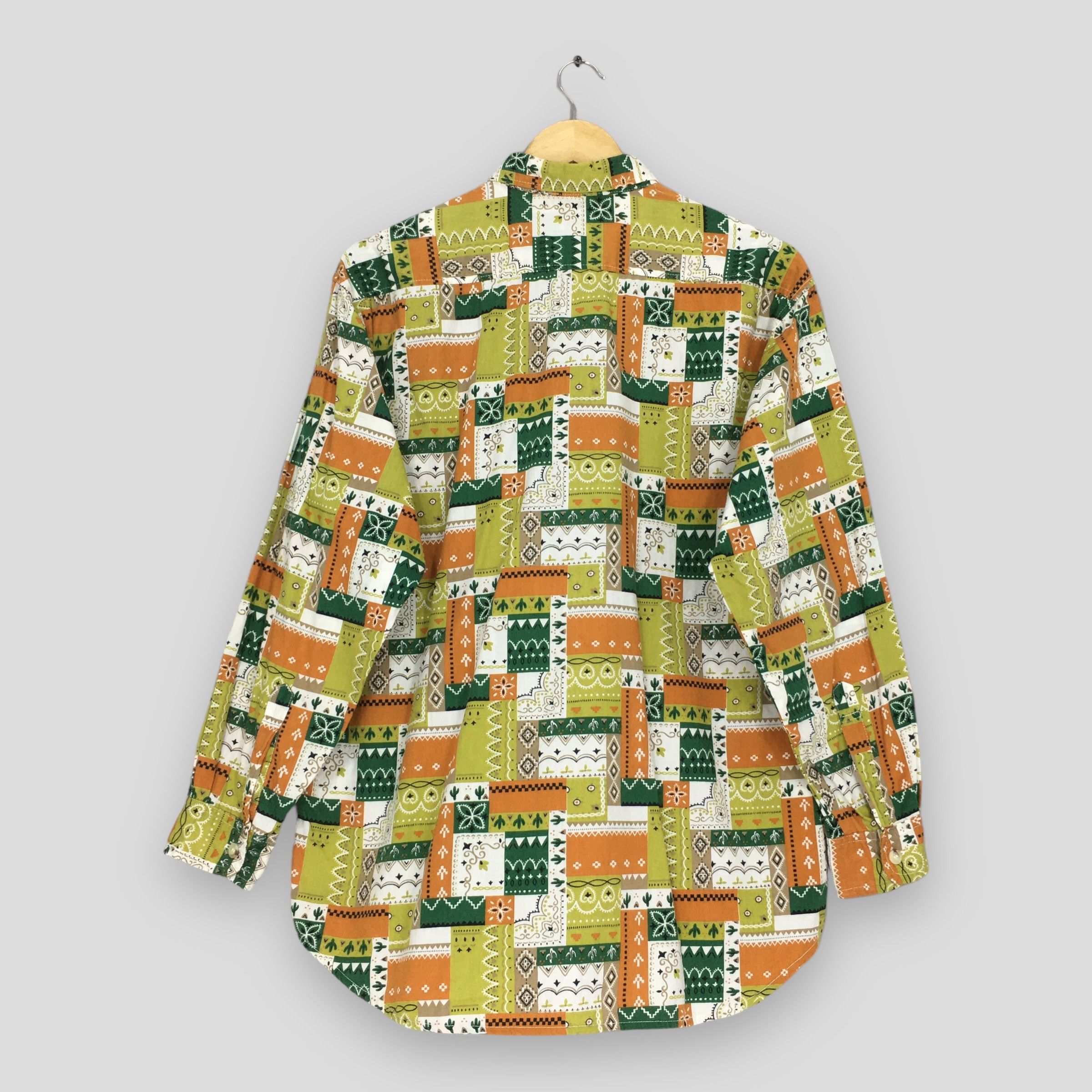 Japanese Brand Vintage Abstract Green Floral Casual Flannel Shirt Large Size US L / EU 52-54 / 3 - 6 Thumbnail