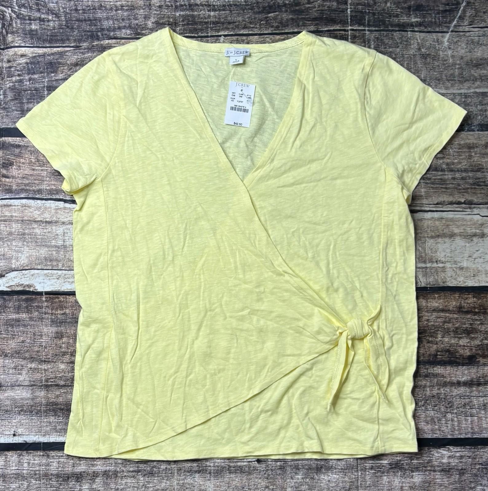 J.Crew J Crew Top Women's Large Cross Front Tie Cotton V-Neck NEW Size L / US 10 / IT 46 - 1 Thumbnail