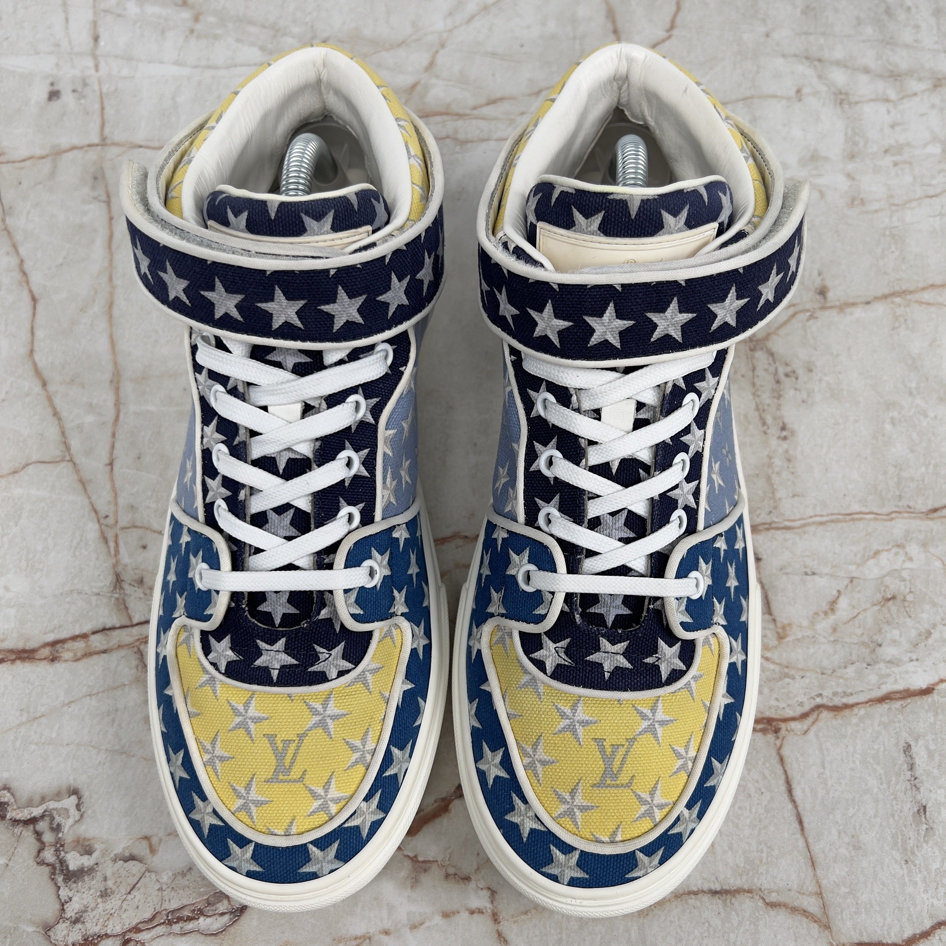 Louis Vuitton Acapulco Stars Monogram Sneakers Blue Fabric Size US 8.5 / EU 41-42 - 3 Thumbnail