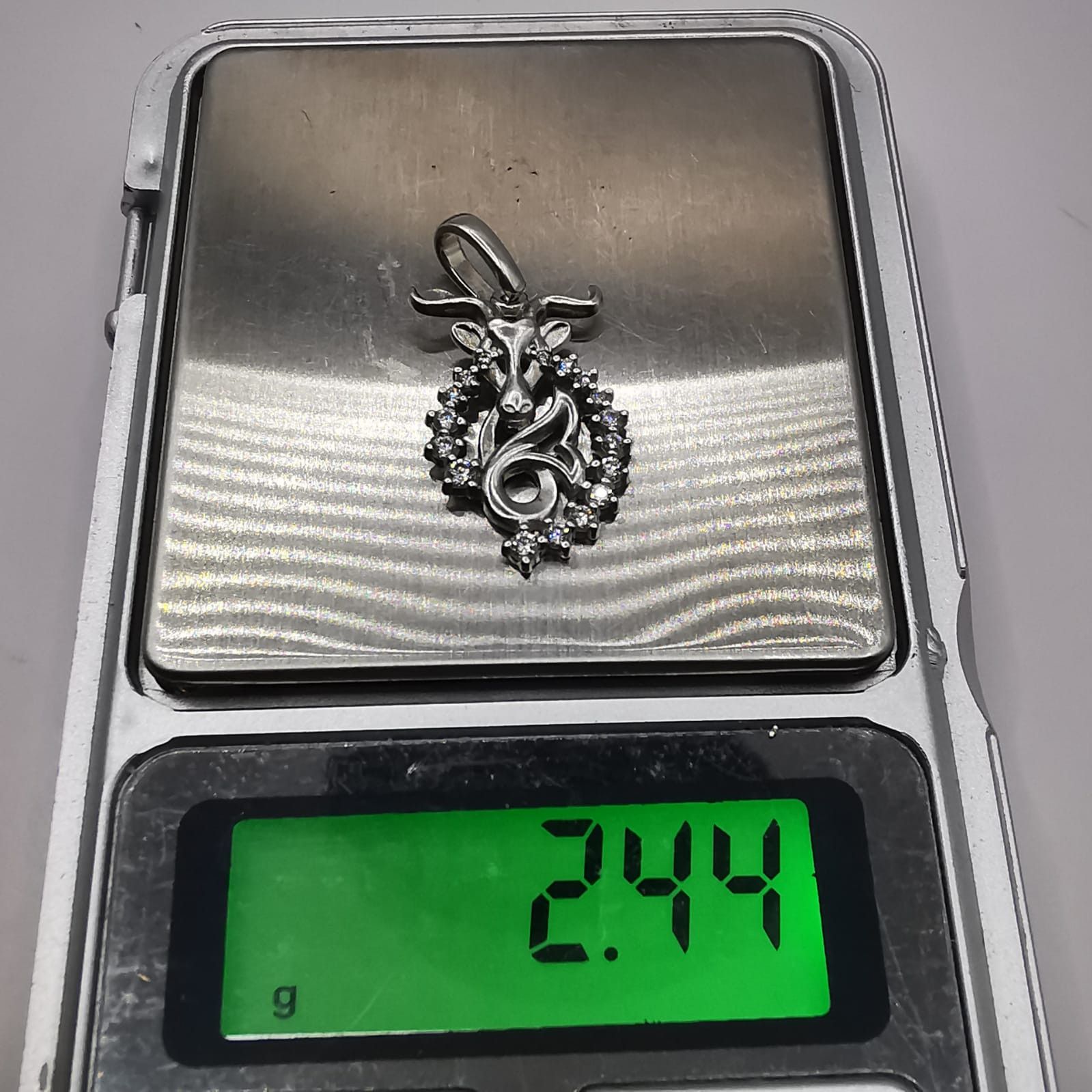 Sterling Silver Vintage pendant 925 silver,handmade, Cubic zirconia 2,44g Size ONE SIZE - 8 Thumbnail