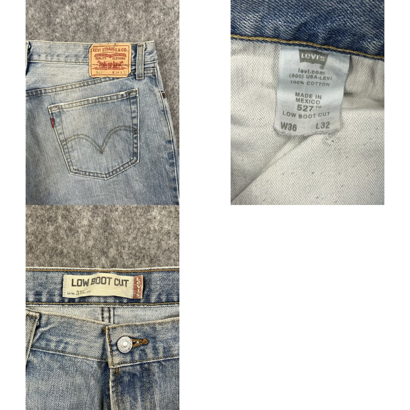 Levi's VINTAGE Levi's 527 Jeans Men Boots Cut Light Wash Distressed 36x32 Denim Blue Regular 5-Pocket Model Levi's 527 Series Mens Jeans Size US 36 / EU 52 - 8 Thumbnail
