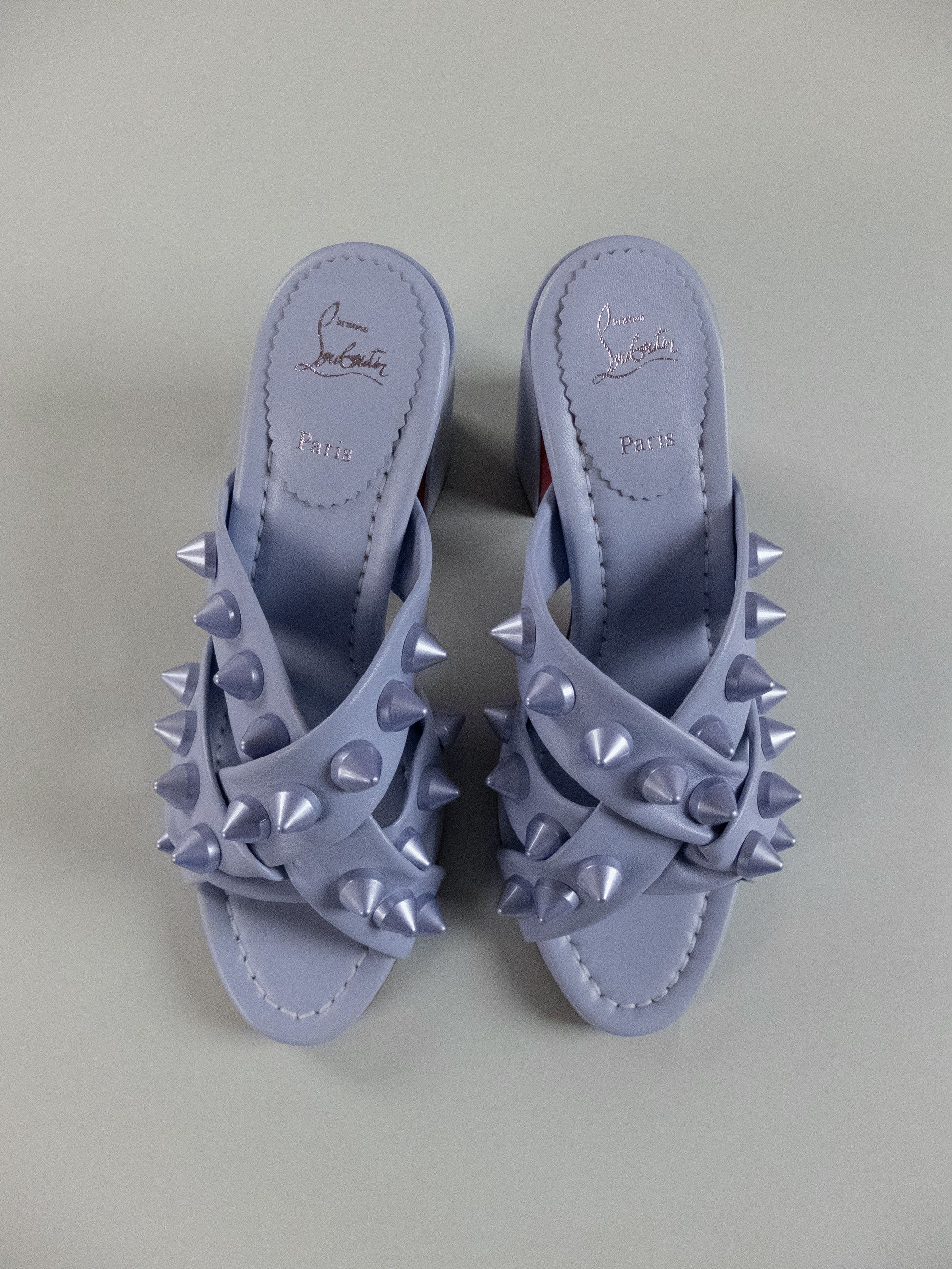Christian Louboutin CHRISTIAN LOUBOUTIN Spika Club lavender leather mule sandals Size US 7.5 / IT 37.5 - 5 Thumbnail