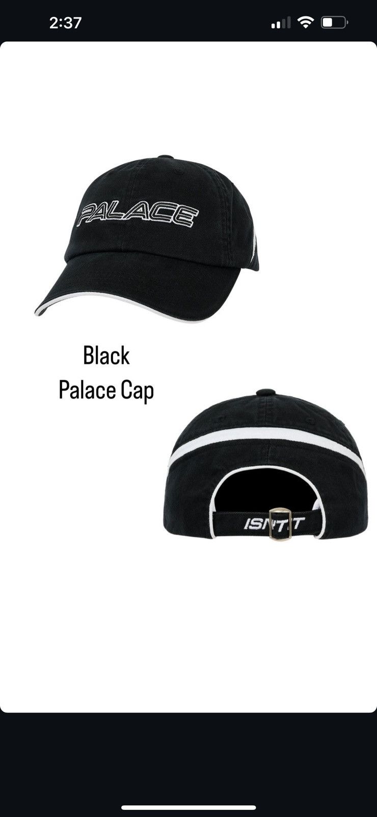 Palace Palace Cap Black Size ONE SIZE - 1 Thumbnail