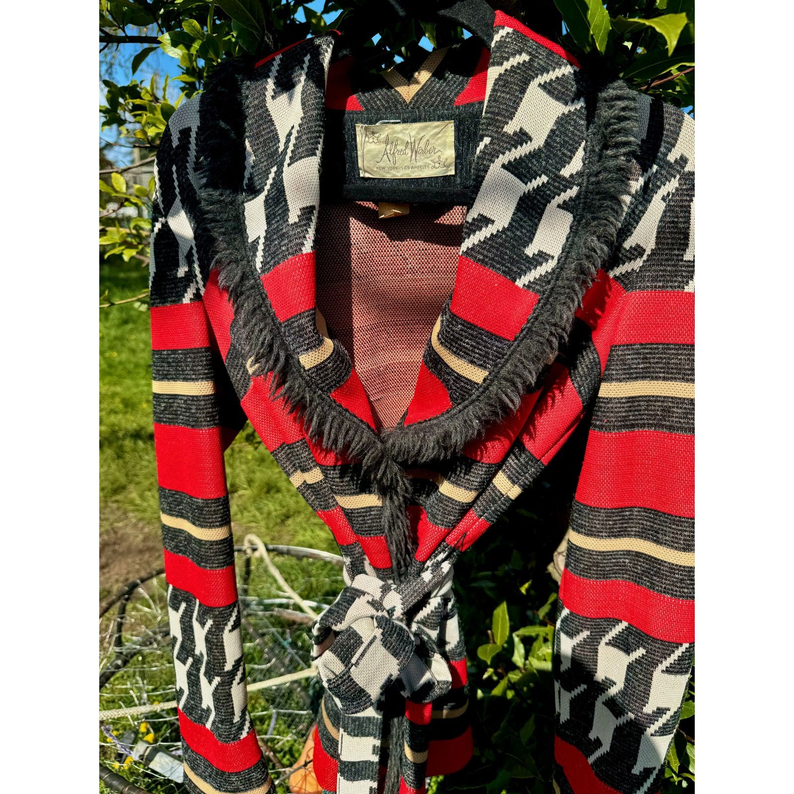 Alfred Dunhill Vtg. Alfred Weber Geometric Tie Waist Trench Size S / US 4 / IT 40 - 1 Thumbnail