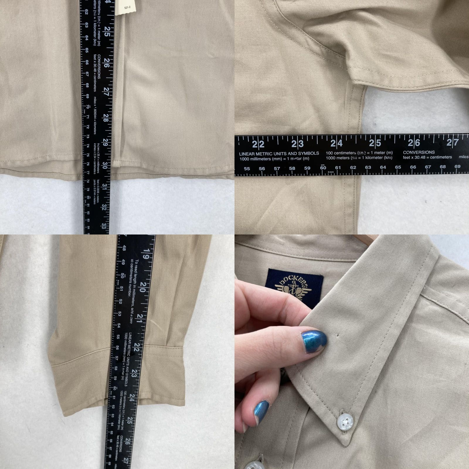 Dockers VINTAGE Dockers Shirt Mens Large Khaki 100% Cotton Button Down Long Sleeve 90s 052175363527 Size US L / EU 52-54 / 3 - 8 Thumbnail