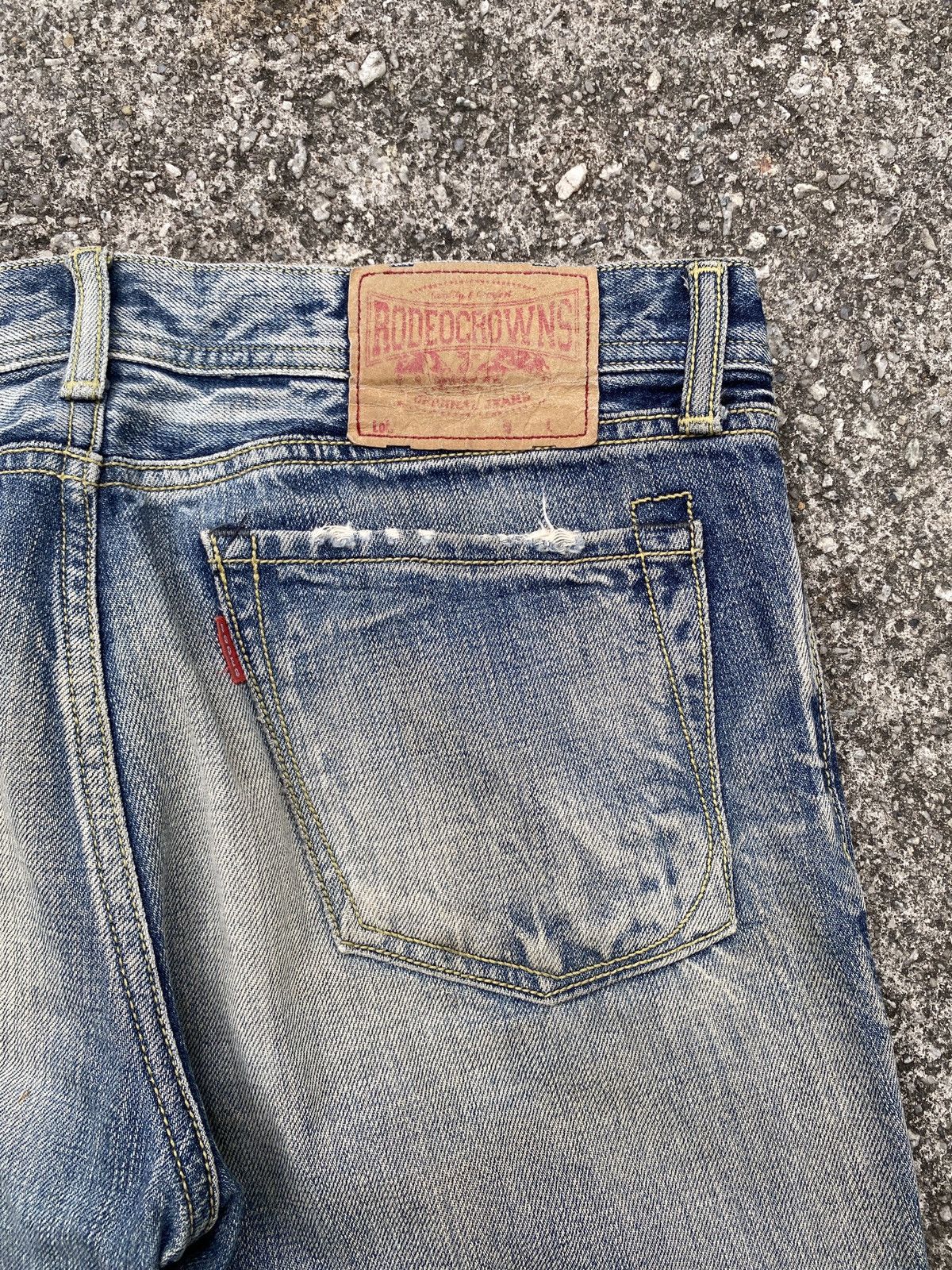 Japanese Brand Rodeo Crown Japan Faded Distressed Denim Size US 31 - 15 Thumbnail