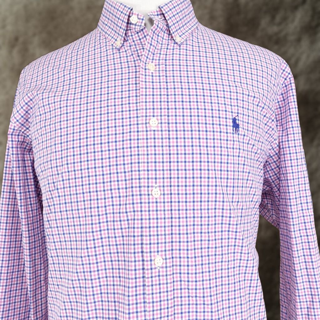 Ralph Lauren Polo Ralph Lauren Shirt Mens 2XL Pink Blue Gingham Check Button-Down Long Sleeve Size US XXL / EU 58 / 5 - 1 Thumbnail