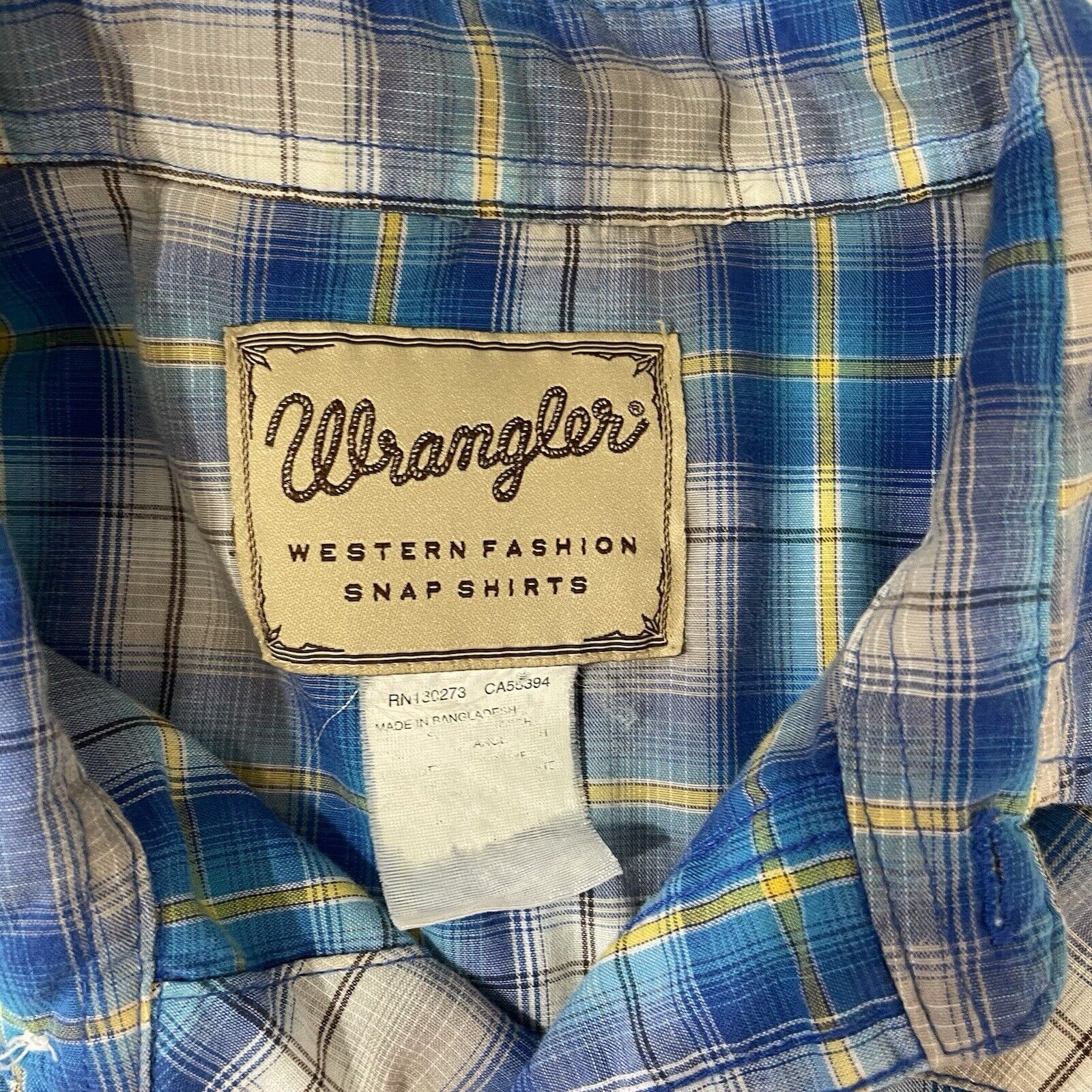 Wrangler Wrangler Retro Western Pearl Snap Shirt Men’s M Blue Plaid Size US M / EU 48-50 / 2 - 3 Thumbnail