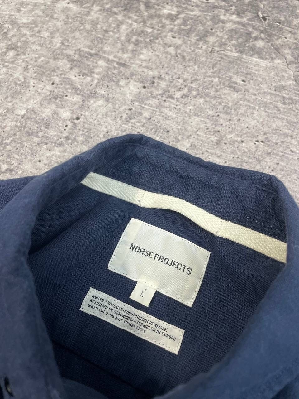 Norse Projects Vintage Norse Projects Cotton Navy Button Up Shirt Y2K Size US L / EU 52-54 / 3 - 5 Thumbnail
