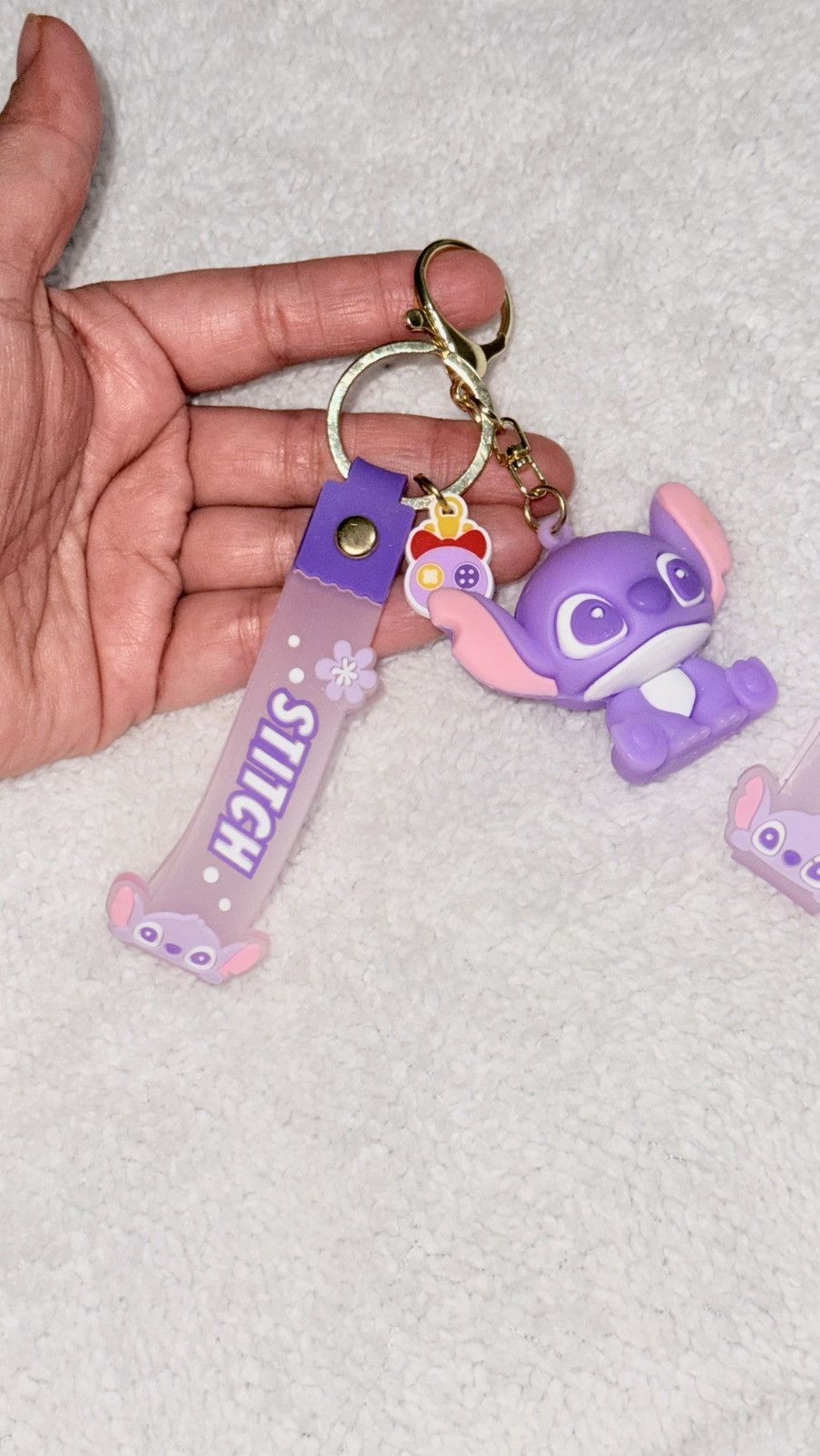 Disney Set of 2 Disney Stitch Purple Silicone Keychains - New Size ONE SIZE - 5 Thumbnail
