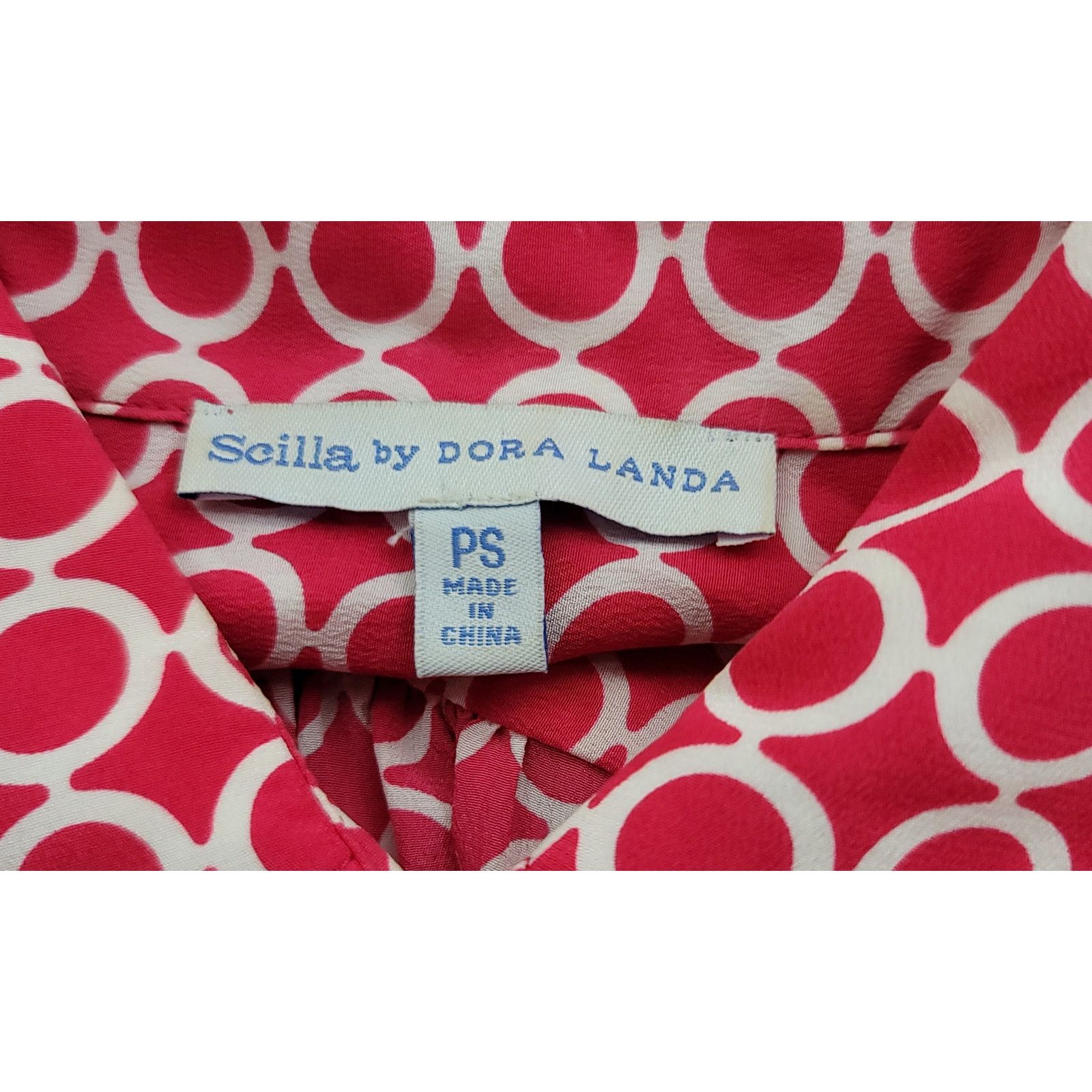 Other Scilla By Dora Landa Red White Circles Print Button Top PS Size S / US 4 / IT 40 - 4 Thumbnail