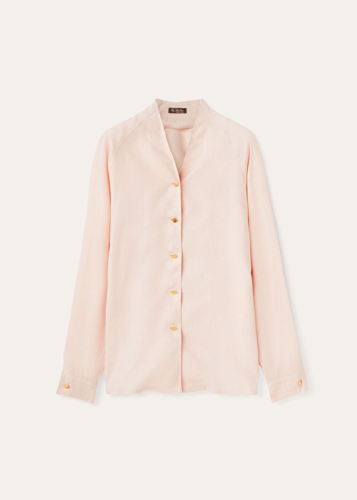 Loro Piana o1srvl11e0725 FAN8305 Linen Jane Shirt in Light Pink Size S / US 4 / IT 40 - 1 Thumbnail
