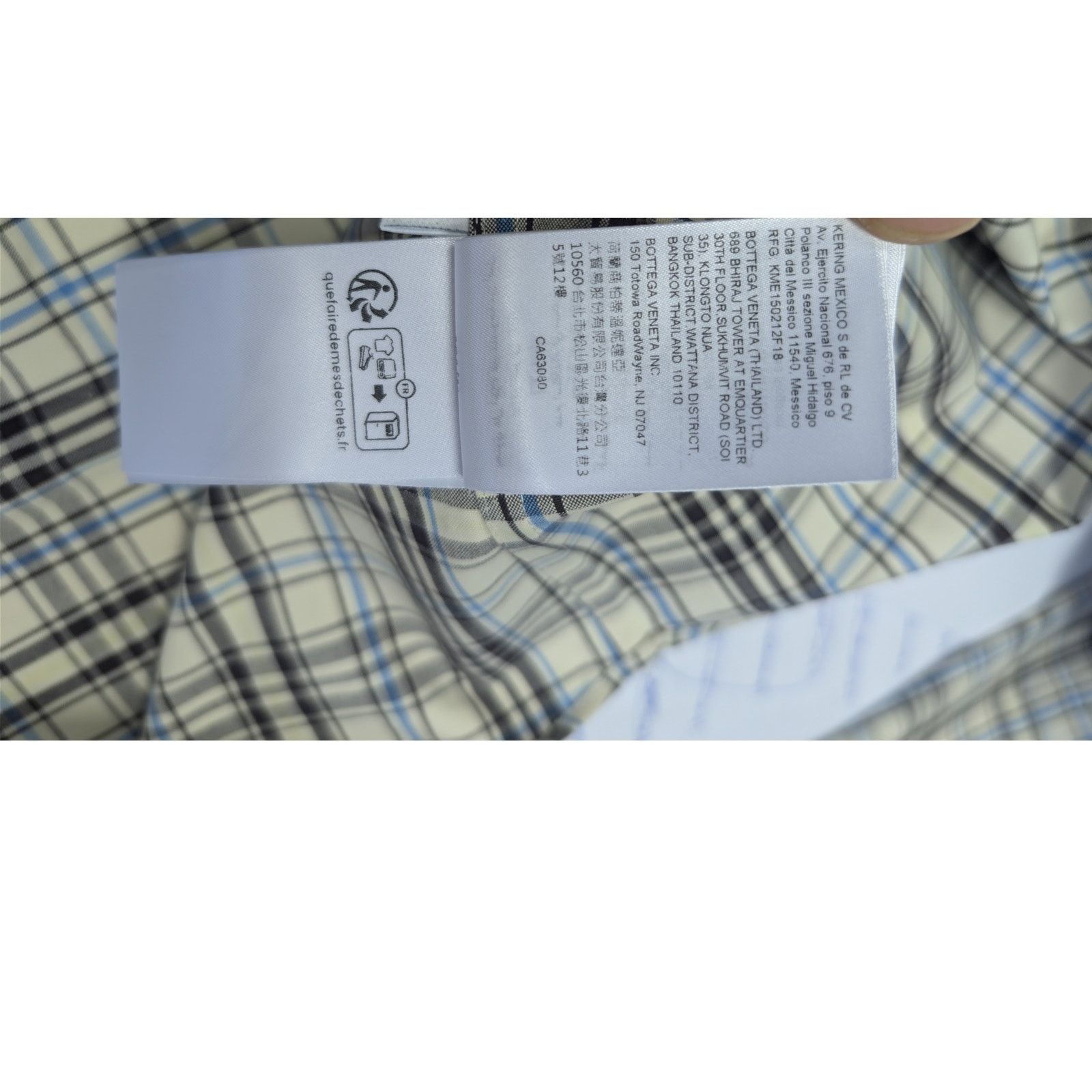 Bottega Veneta o1rshd1 Bold Check Composition Cotton Shirt Chalk / Fondant Size US M / EU 48-50 / 2 - 20 Thumbnail
