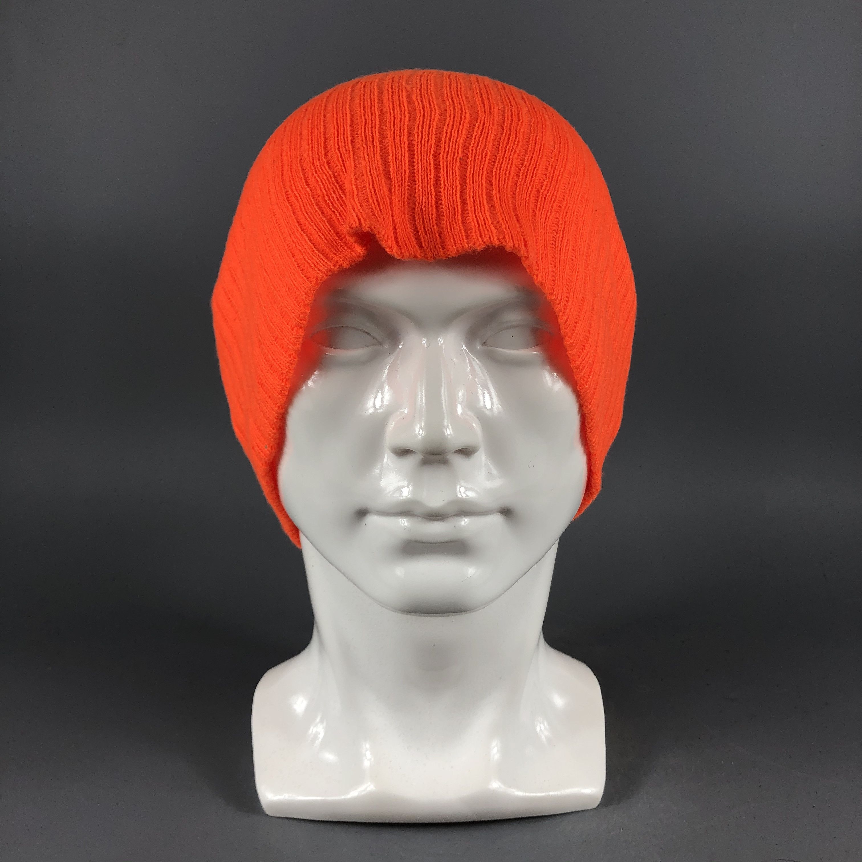 image of Vintage Beams Cuffless Orange Beanie Snow Hat Snow Cap -D1020, Men's