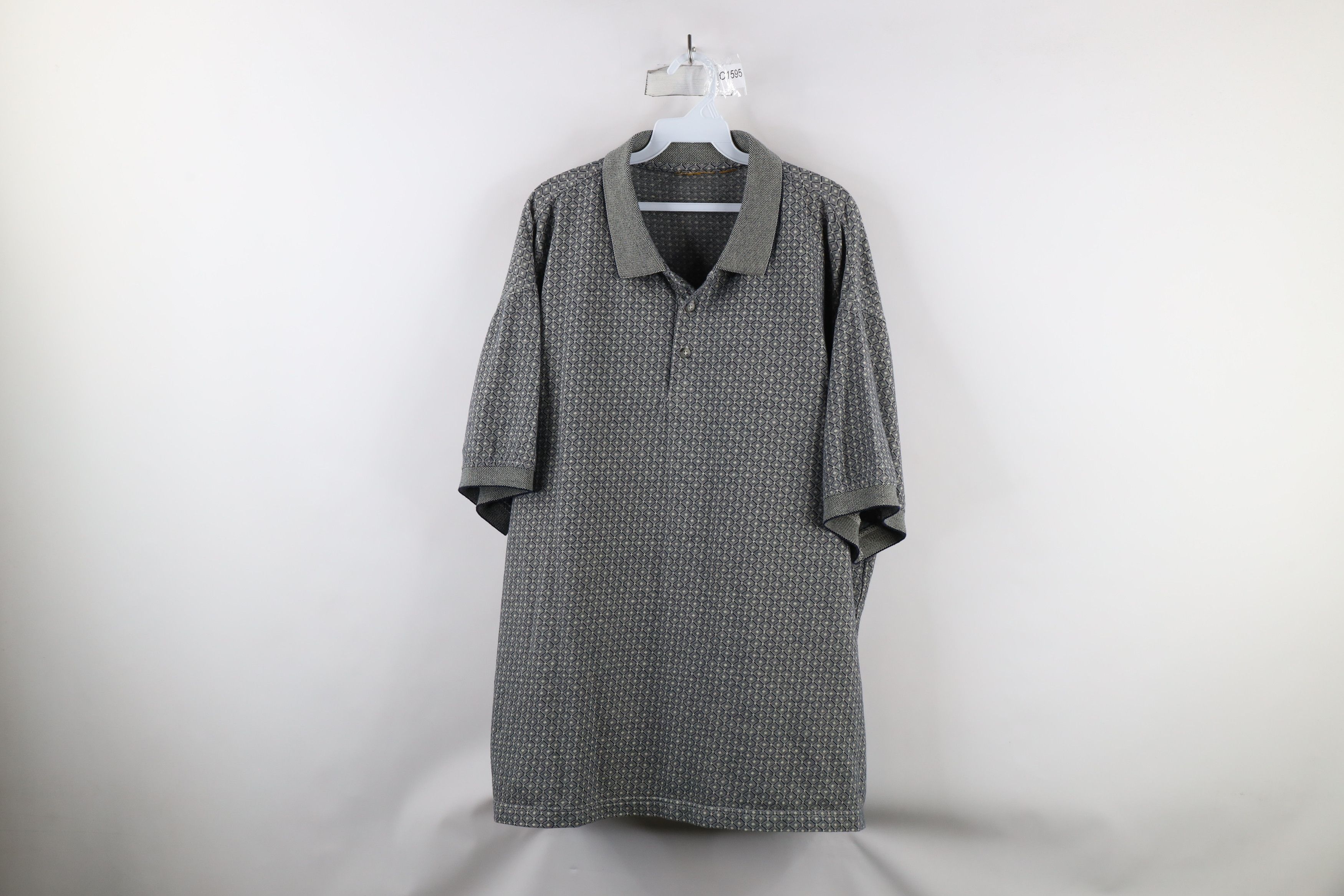 Vintage Vintage 90s Streetwear Diamond Knit Collared Golf Polo Shirt Size US XXL / EU 58 / 5 - 1 Thumbnail