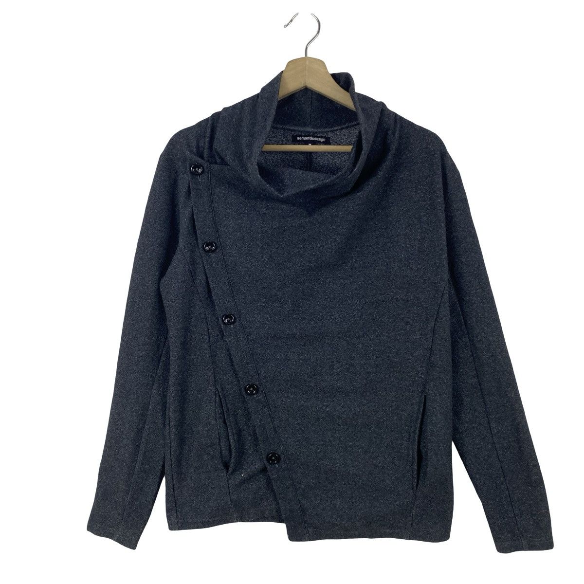 semanticdesign Vintage SEMANTIC DESIGN Asymmetrical Button Cowl Neck Size M / US 6-8 / IT 42-44 - 4 Thumbnail