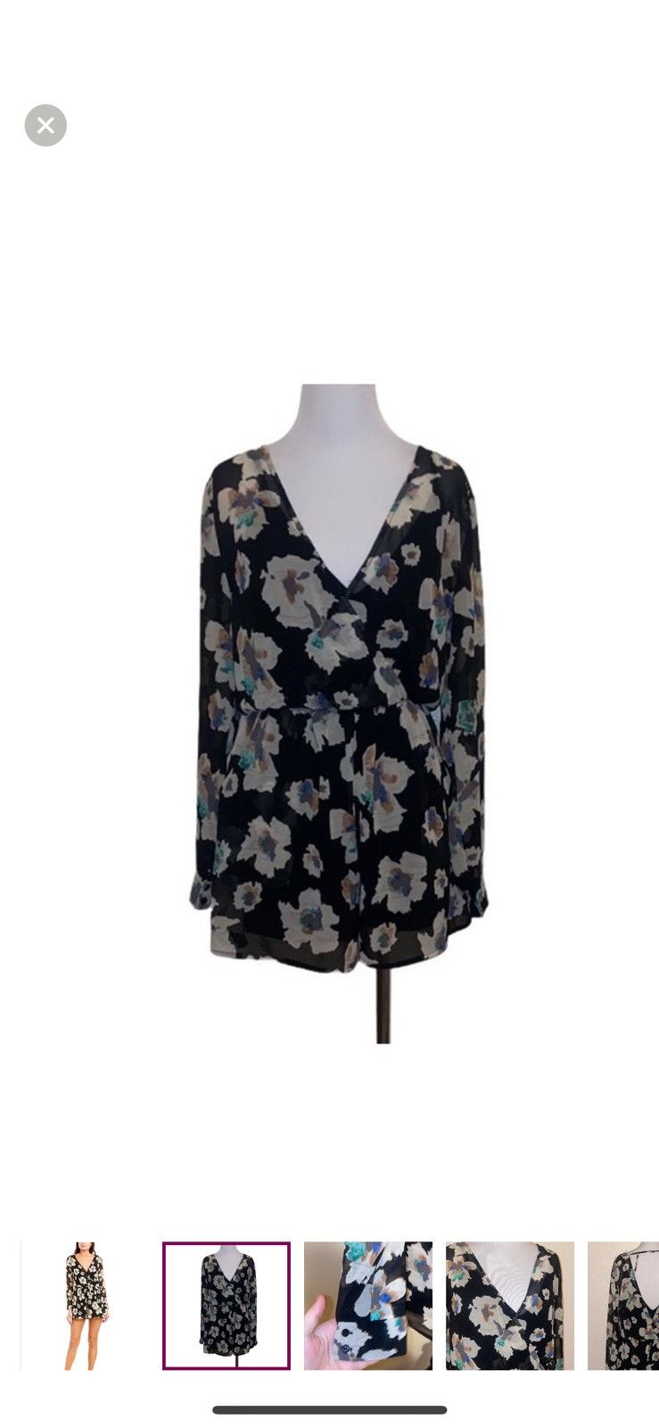 ASTR The Label Astr XS sheer wrap floral romper Size 26" / US 2 / IT 38 - 1 Thumbnail