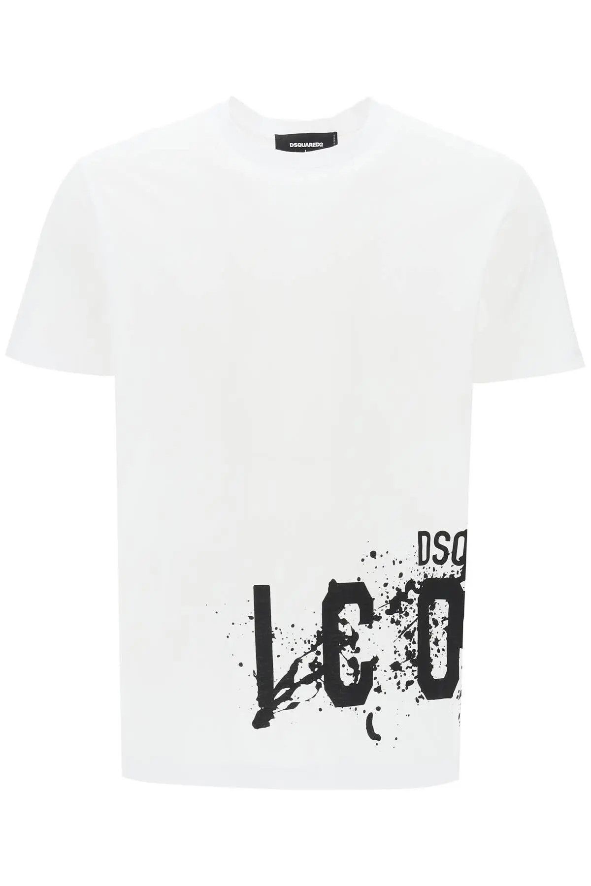 image of Dsquared2 O1S22I1N0224 Icon Splash Cool Fit T-Shirt In White, Men's (Size XL)