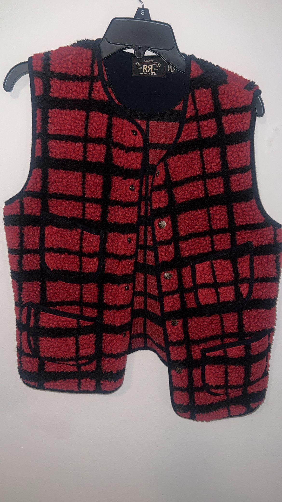 RRL Ralph Lauren Ralph Lauren Checkered Pile Vest Size US S / EU 44-46 / 1 - 1 Thumbnail