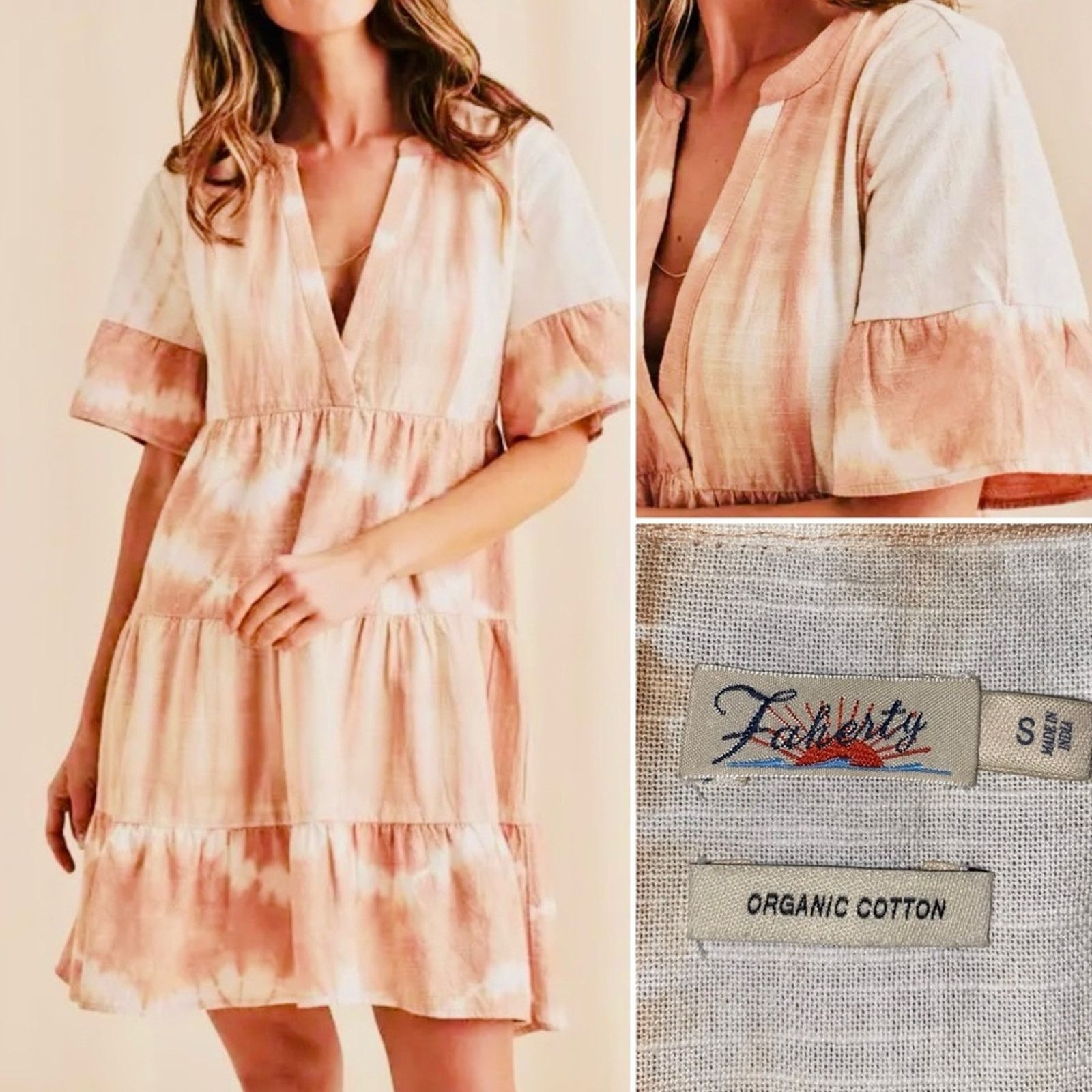 Faherty FAHERTY BRAND $278 Vida Dress Maple Sugar Womens Small EUC Size S / US 4 / IT 40 - 2 Thumbnail
