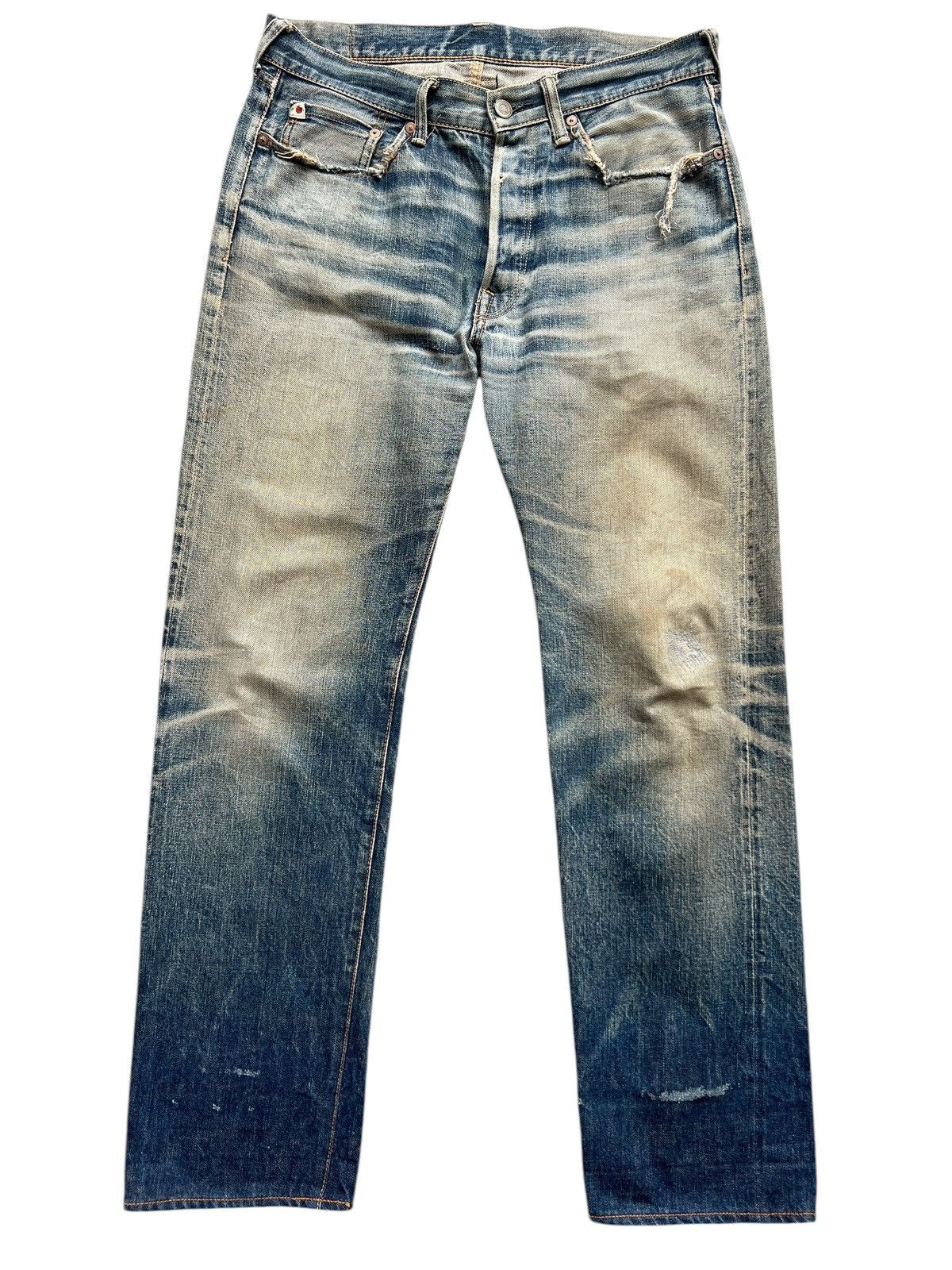 45rpm Vintage 45RPM Distressed Selvedge Mudwash Denim Jeans 32x29 Size US 32 / EU 48 - 2 Thumbnail
