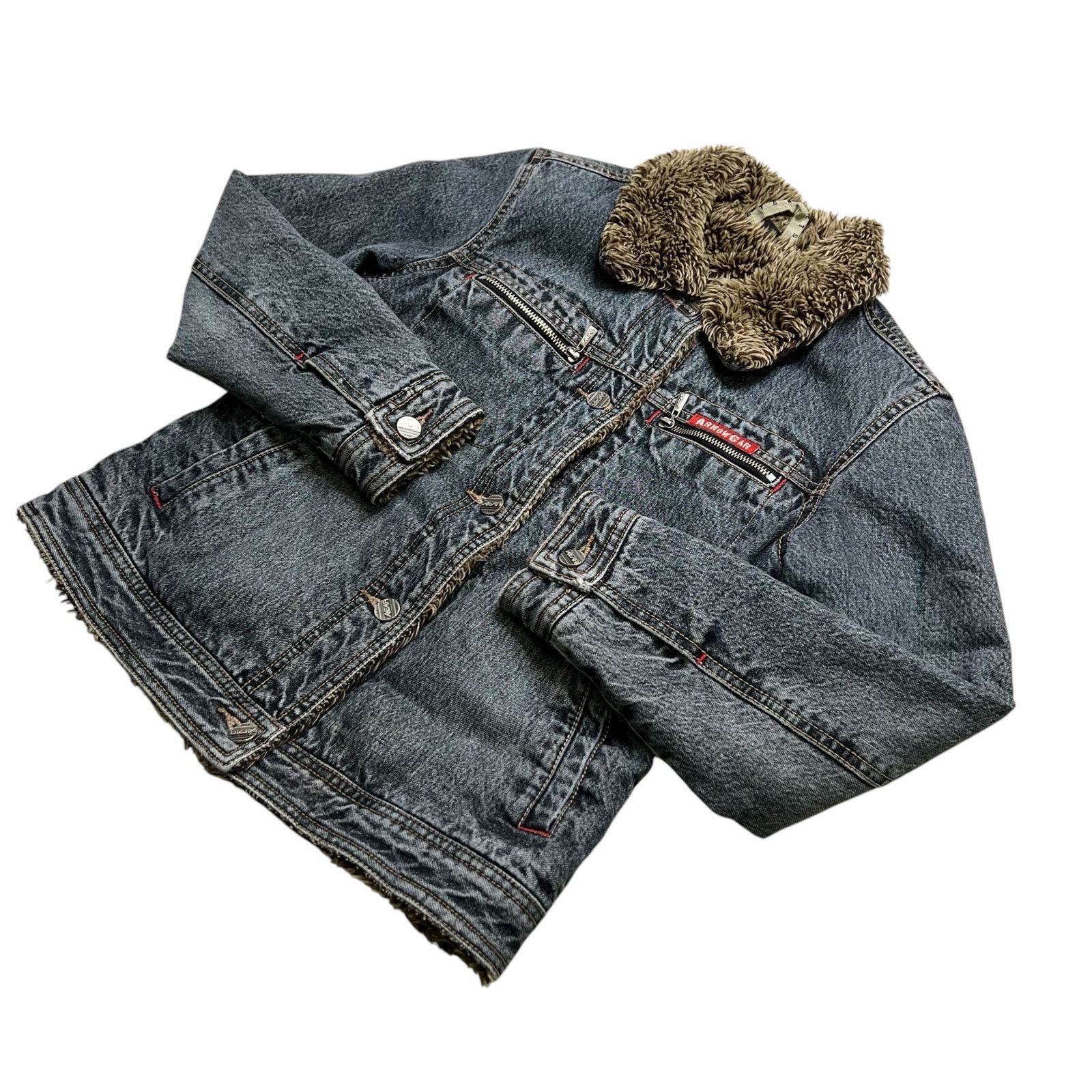 Vintage Vintage ArrowCar Sherpa Lined Denim Jacket Women’s Small Y2K Size S / US 4 / IT 40 - 15 Thumbnail