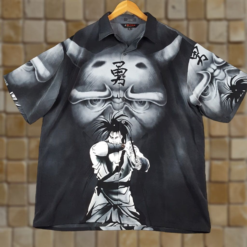 Vintage VINTAGE Y2K Anime Samurai Button Up Mens XL Japanese Manga Grunge 2000s Shirt Size US XL / EU 56 / 4 - 1 Thumbnail