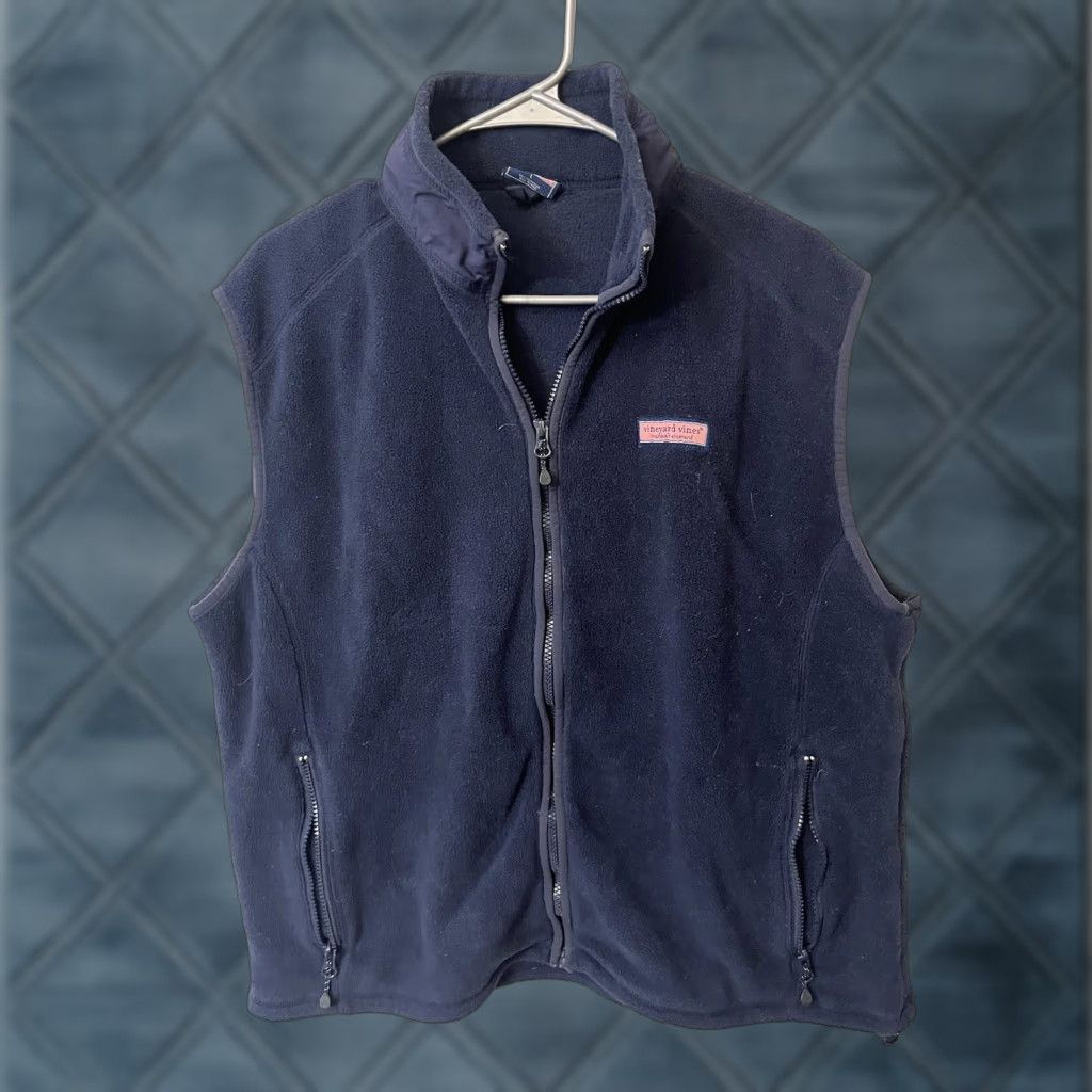 Vineyard Vines Vineyard Vines Full Zip Fleece Vest Size Large Blue Vest Men's Windbreaker Fall Winter Lightweight Logo Solid Blue Size US L / EU 52-54 / 3 - 1 Thumbnail